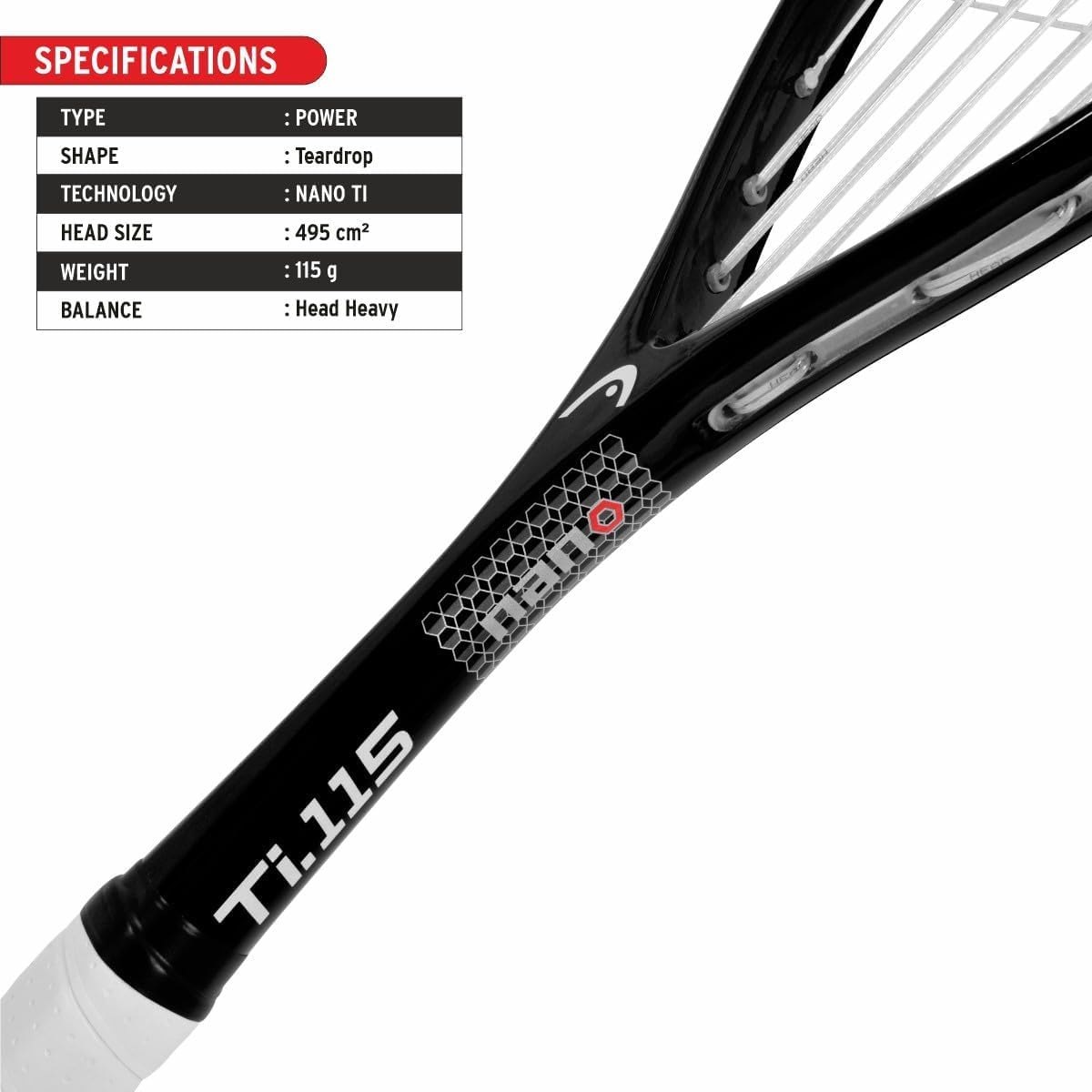 Head Nano Ti 115 Squash Racket