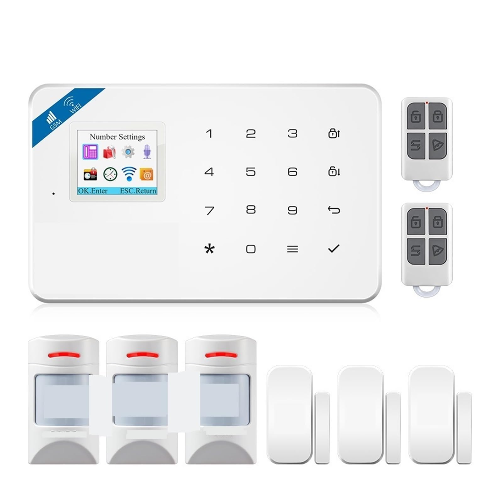 Sistema di Allarme di Sicurezza Domestica, Smart Alarm gsm Tuya Home System Kit 433 MHz di Allarme Wireless Sicurezza Telecamera IP Sensore Movimento Anti-Animale Domestico(W181 gsm Tuya Kit 1)