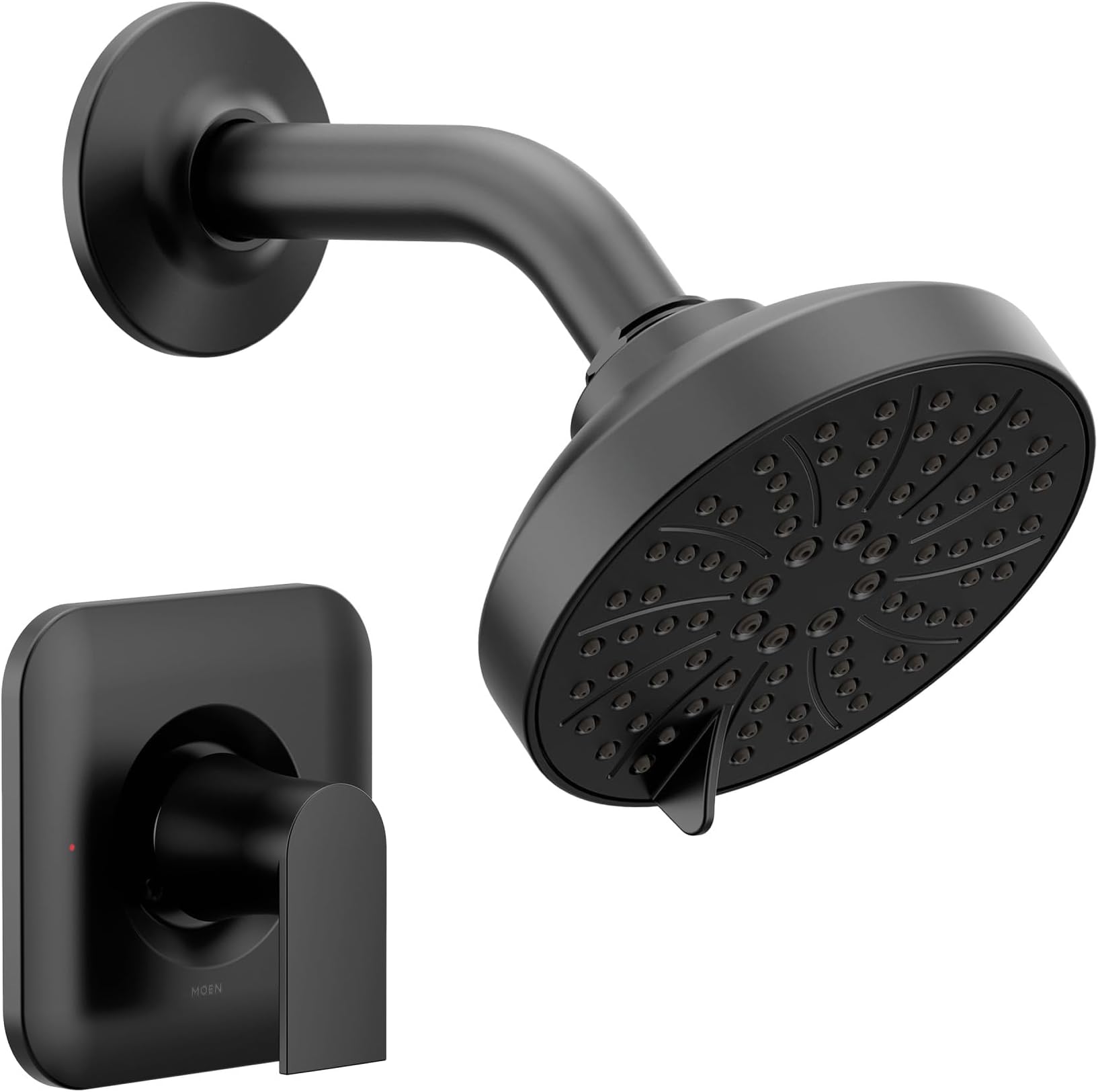 Genta LX Pressure Balancing Eco-Performance Modern Shower Trim with Showerhead and Lever Handle, Posi-Temp Valve Required, Matte Black, T2472EPBL