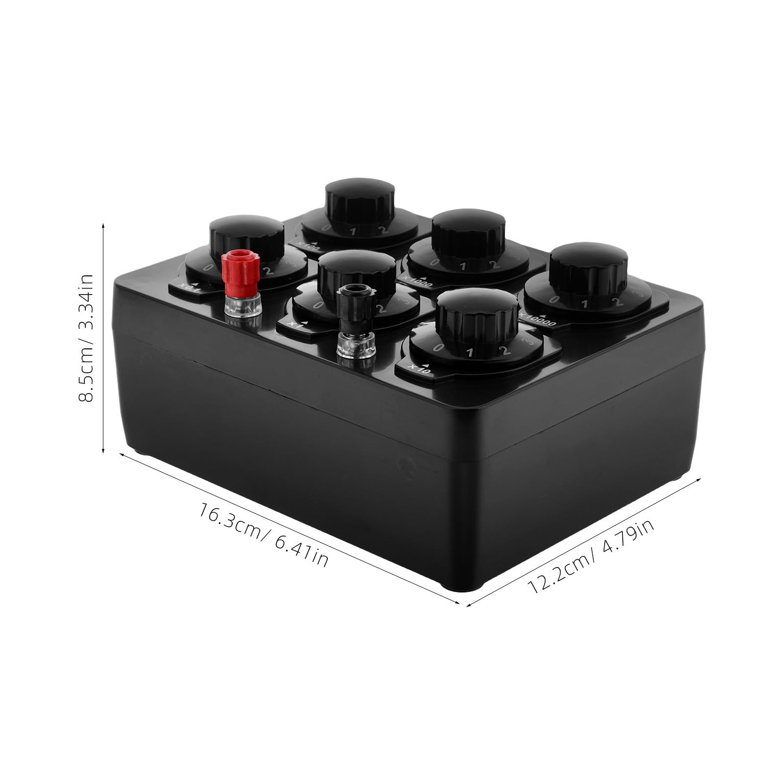 SHINEOFI Caja de Resistencia Ajustable de 6 Dígitos 0-99999.9 Ohmios para Experimentos Eléctricos de Física en Laboratorio, Material Plástico y Metal, Adecuado para Estudiantes