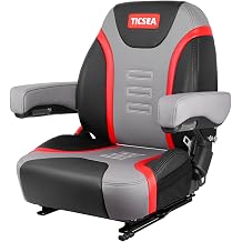 Universal Highback Tractor Seat,Adjustable Backrest and Slide Rails Forklift Seat,Lumbar Support,Safety Belt,Adjustable Armrests,Micro Switch Heavy Duty Seat for Toro Mower Excavator