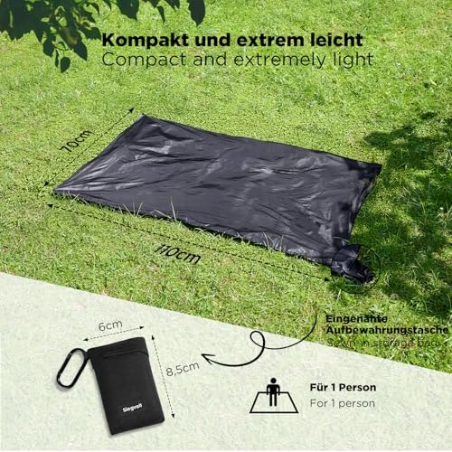 Siegvoll Picnic Blanket Small with Practical Carabiner, Ultralight, Ultra Thin Portable Beach Blanket - Image 2