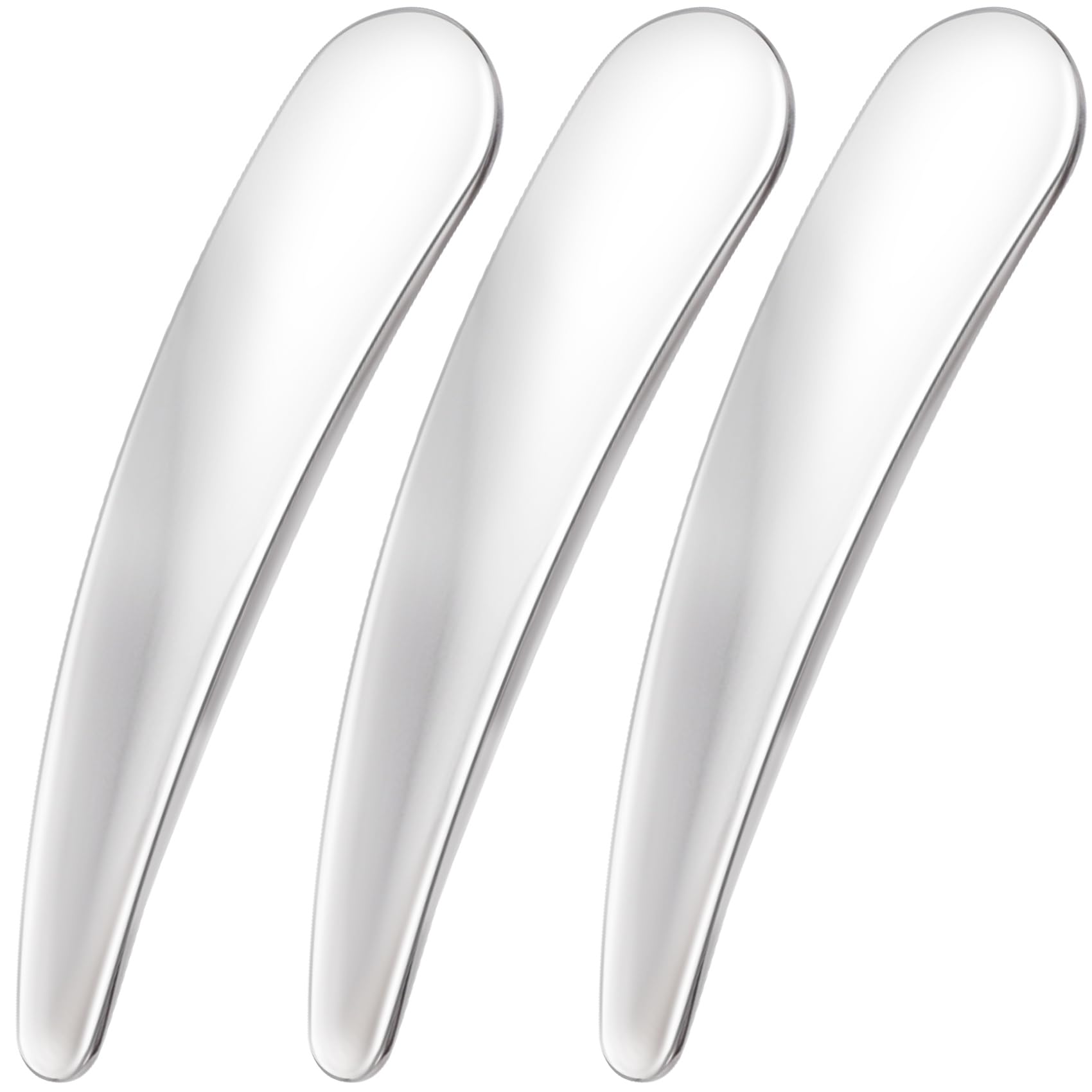 Pndeyo 3 Mini Spatole Per Trucco In Metallo, Riutilizzabili, Per Crema Cosmetica, Applicatori Per La Cura Della Pelle, Massaggi, Strumenti Di Bellezza Per Miscelare E Campionare Crema Viso E Occhi,-image