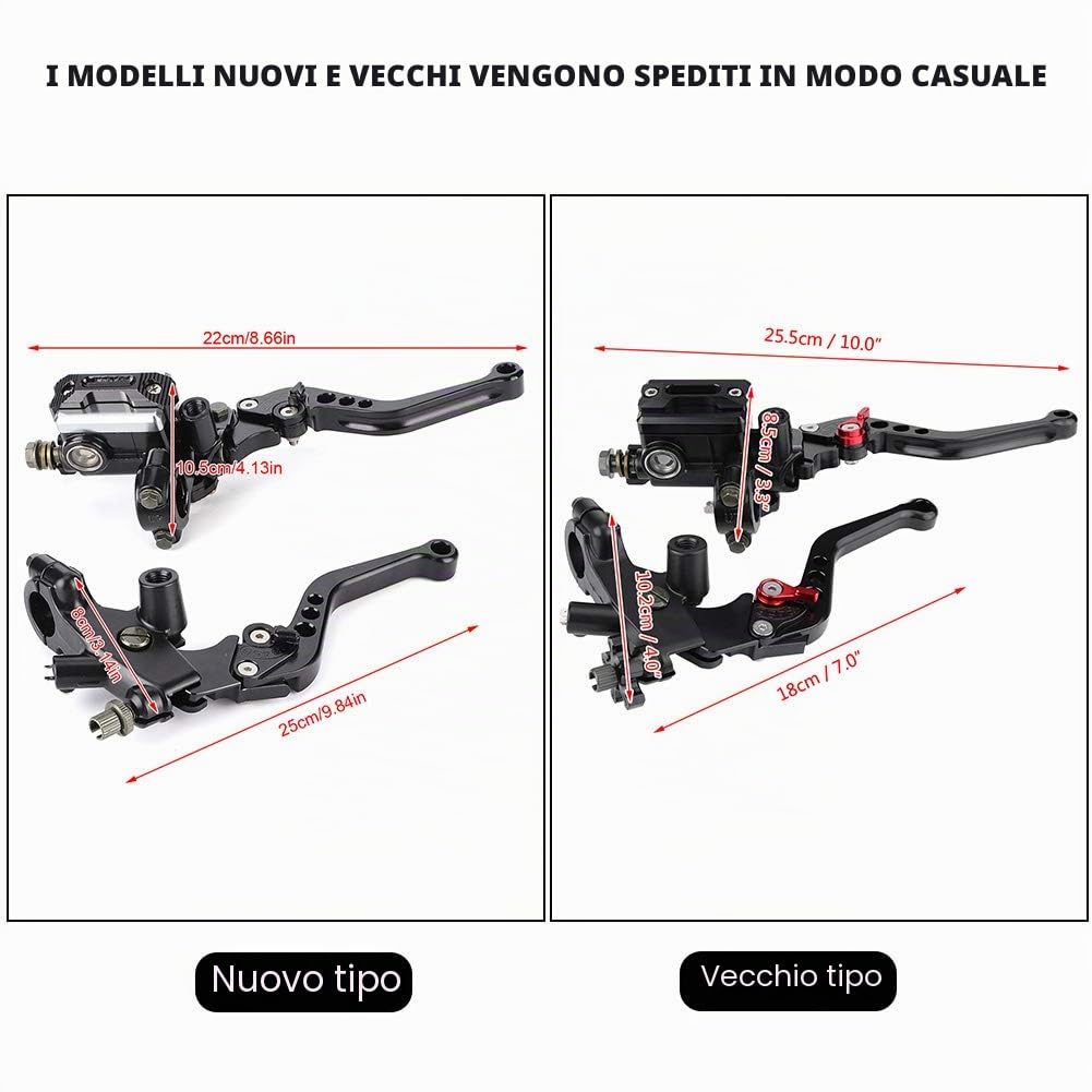 Fydun Leve del Cilindro Principale del Manubrio Universale 2pz 7/8"(22mm) Leva della Frizione e Freno Sinistra e Destra