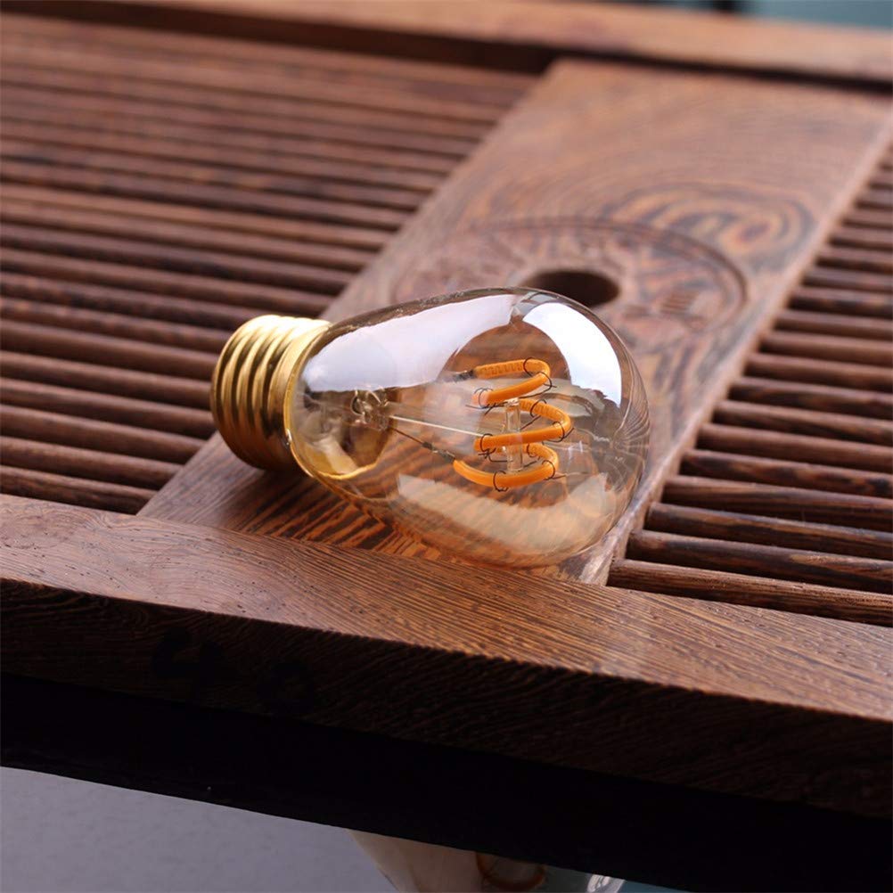 Żarówka, żarówka vintage S14, spiralna kula ze szkła E27, bursztynowa, ściemnialna, 2200 K, dekoracyjna, 30 W, odpowiednik żarówki do domu, ściemnialna, 5 szt.