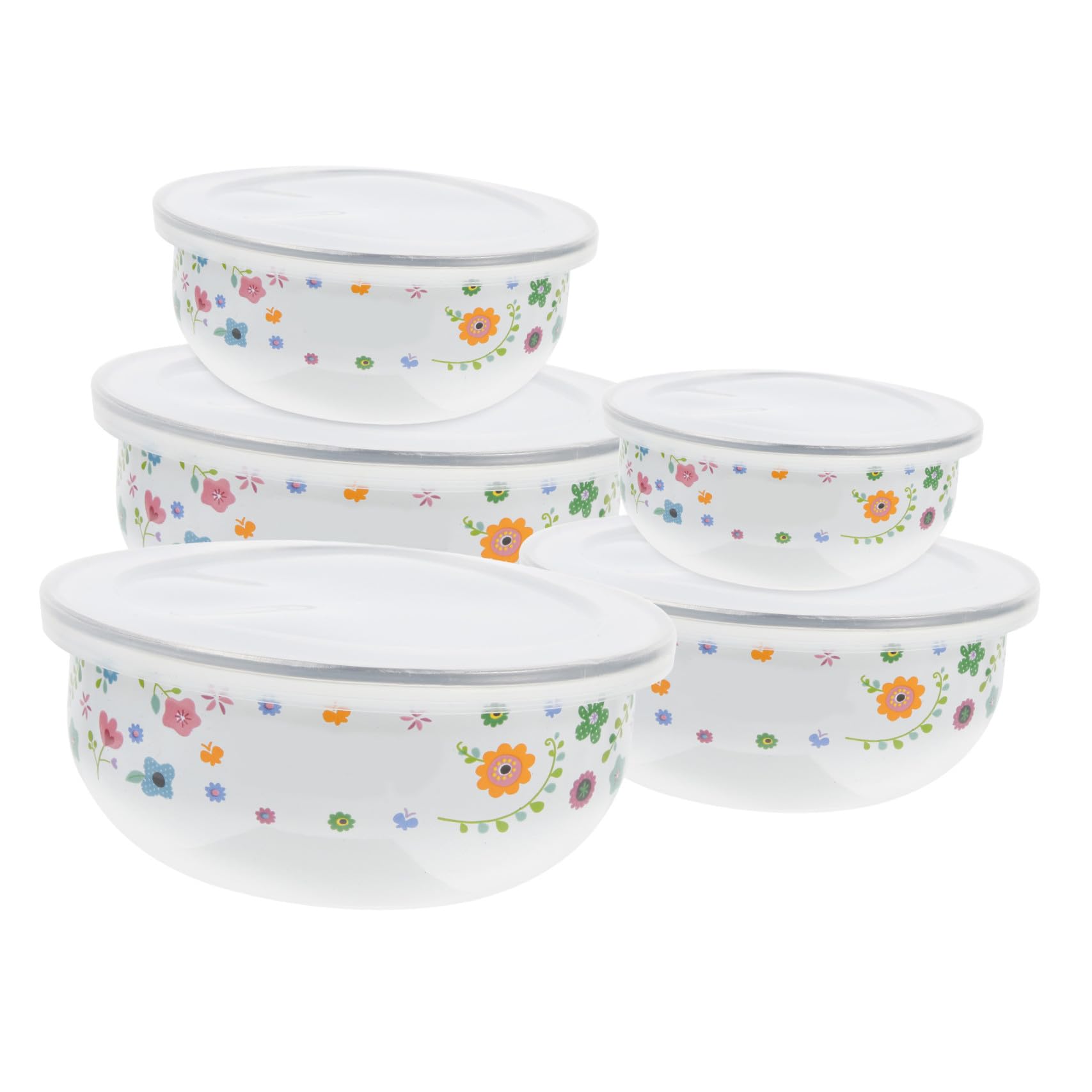 UPKOCH Set Contenitori Smaltati Con Coperchio 7.5In Ciotole Rotonde Per Insalata Frutta Noodles Conservazione Freschezza Casa Ristorante
