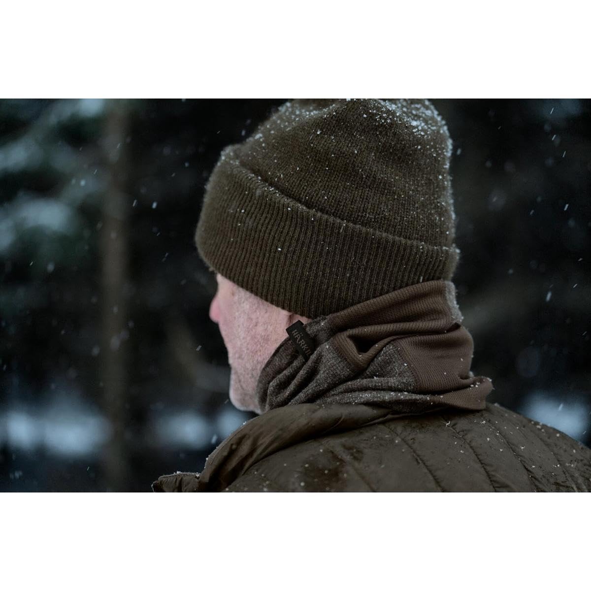 Härkila Kodiak CleverWool Neck Gaiter Herren Dark Hunting Green – Stretchfähiger temperaturregulierender Jagd Neckwarmer aus Wollmix, atmungsaktiv & feuchtigkeitsableitend