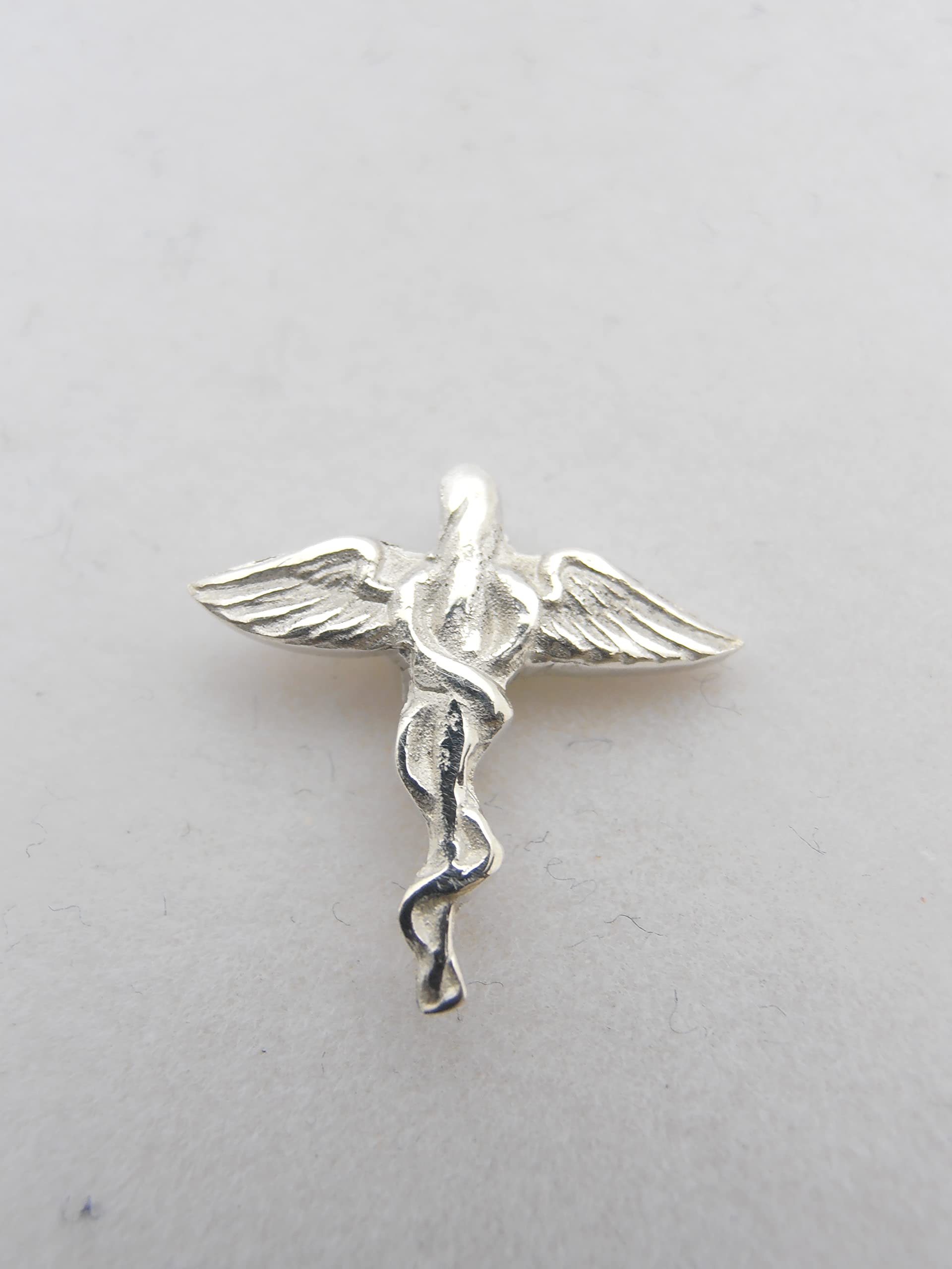 Ordine dei Farmacisti : Spilla da giacca in Argento 925 con Caduceo Farmacia - Stemma - Simbolo - pins