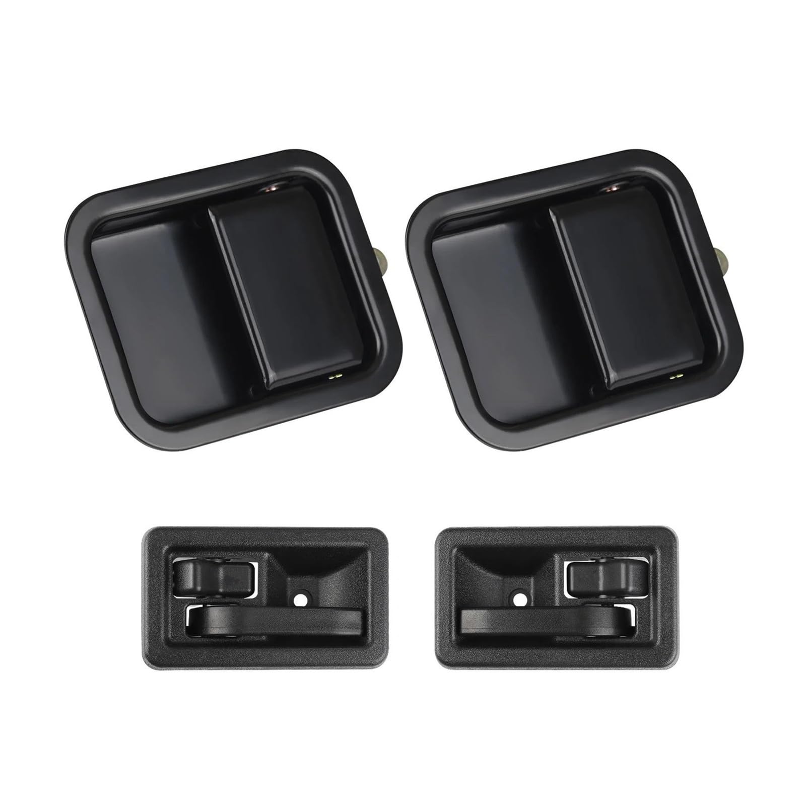 Mtvtfecewg One Color 4Pcs Interior&Exterior Door Handles For Jeep For Wrangler Yj 1991-1995 Tj 1997-2006 55176383Ae 55176476