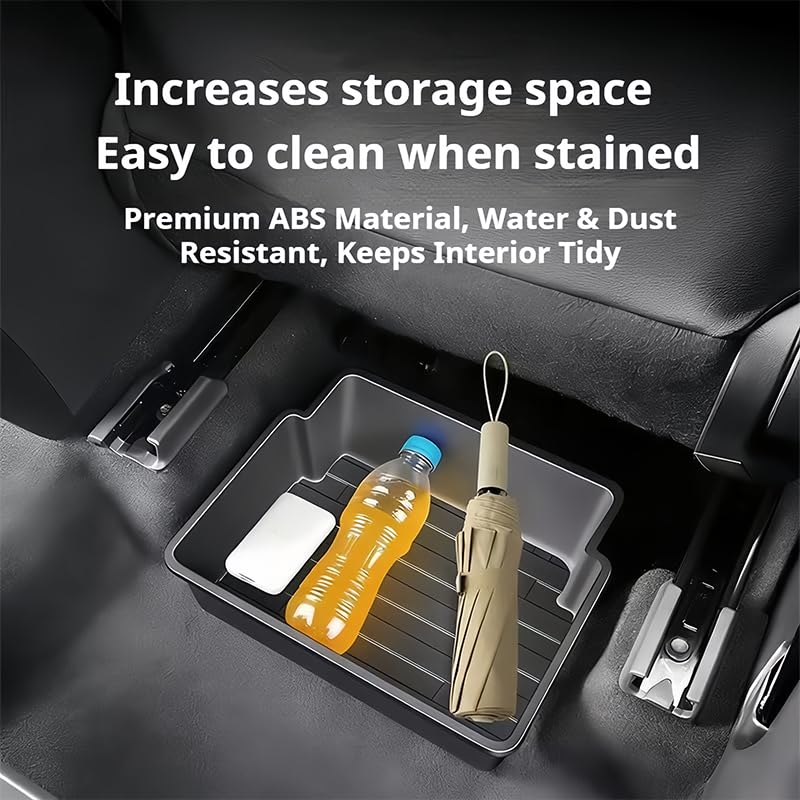 Caja de Almacenamiento Debajo del Asiento para Skoda Kamiq/Karoq/Kodiaq, Cajón Debajo del Asiento, Oculto Impermeable Antirrayas, Accesorio Práctico para Vehículo,Black