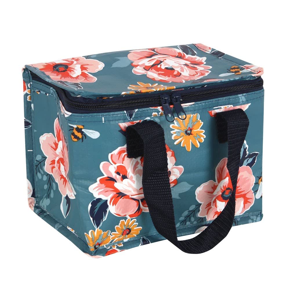 Zale Yardley Bee-utifil Floral Insulated Lunch Bag - Meal Prep Cooler Tote for Office, Work, Hiking, Outdoor Beach BBQ Camping