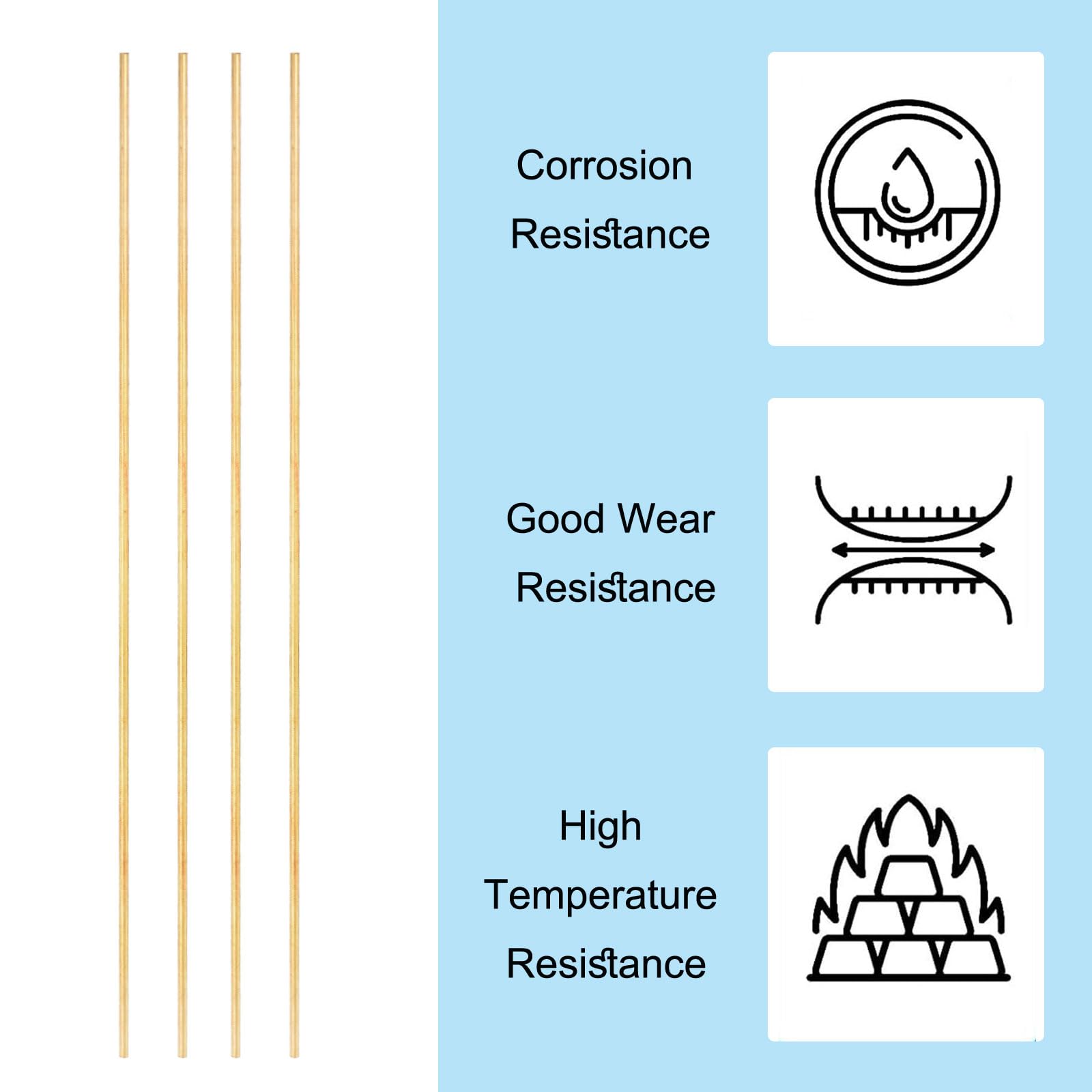 5 Stück Messing Rundstäbe 1,5mm - Ideal Für Modellbau Und DIY Projekte