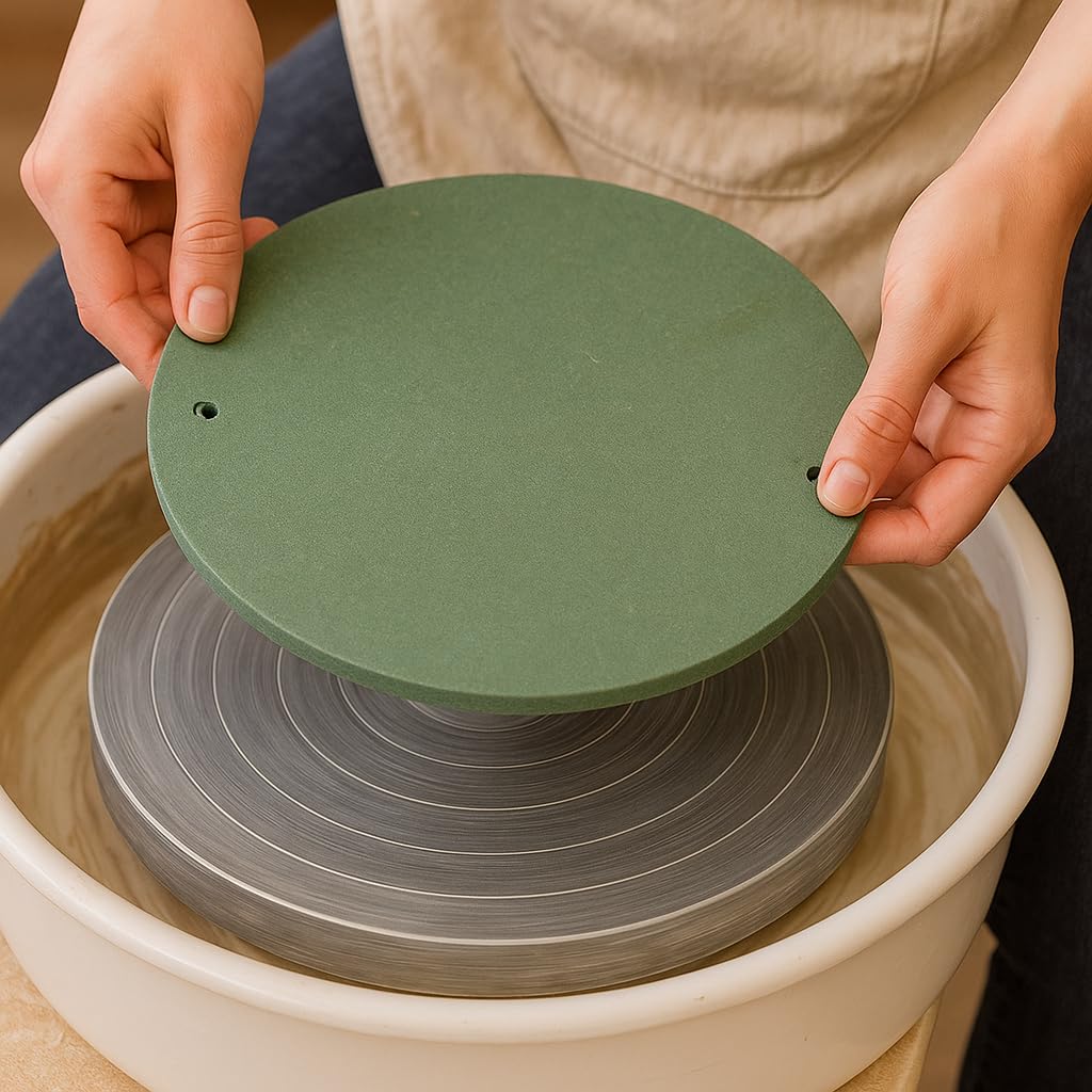 Prajapati Studio Pottery 12-Inch Green MDF Bat for Pottery Wheel | with Center Hole | Durable, Washable, Perfect for Home & Studio Potters | Compatible with All Wheel Heads-image-43