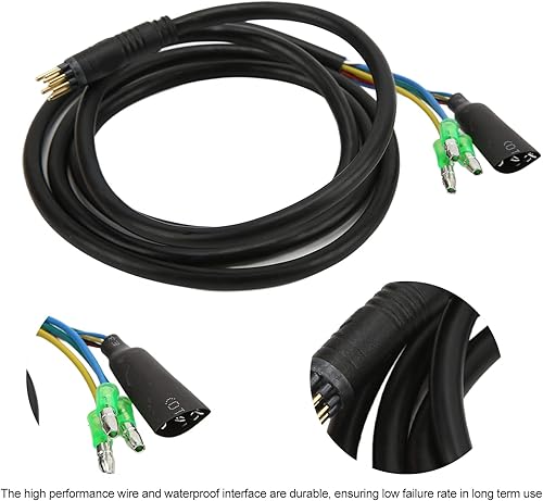 Miniatura 5 de Cable de extensión del motor eléctrico, línea de conversión de 9 pines con el conector impermeable del 51.2 in