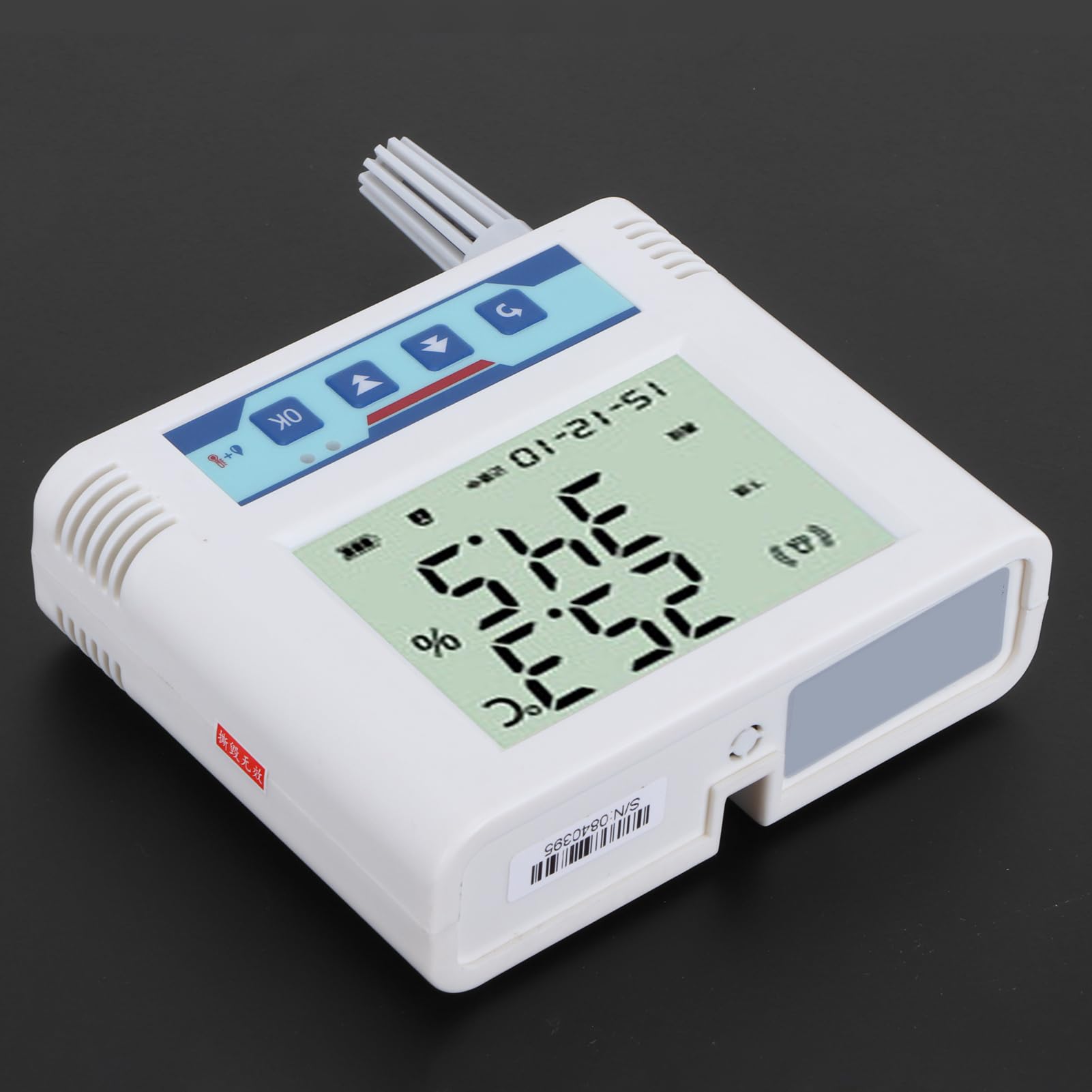 Qcwwy WiFi Temperatur Luftfeuchtigkeit Sensor, Großes Display, Hohe Genauigkeit for Kühlhaus Gewächshaus Serverraum Überwachung