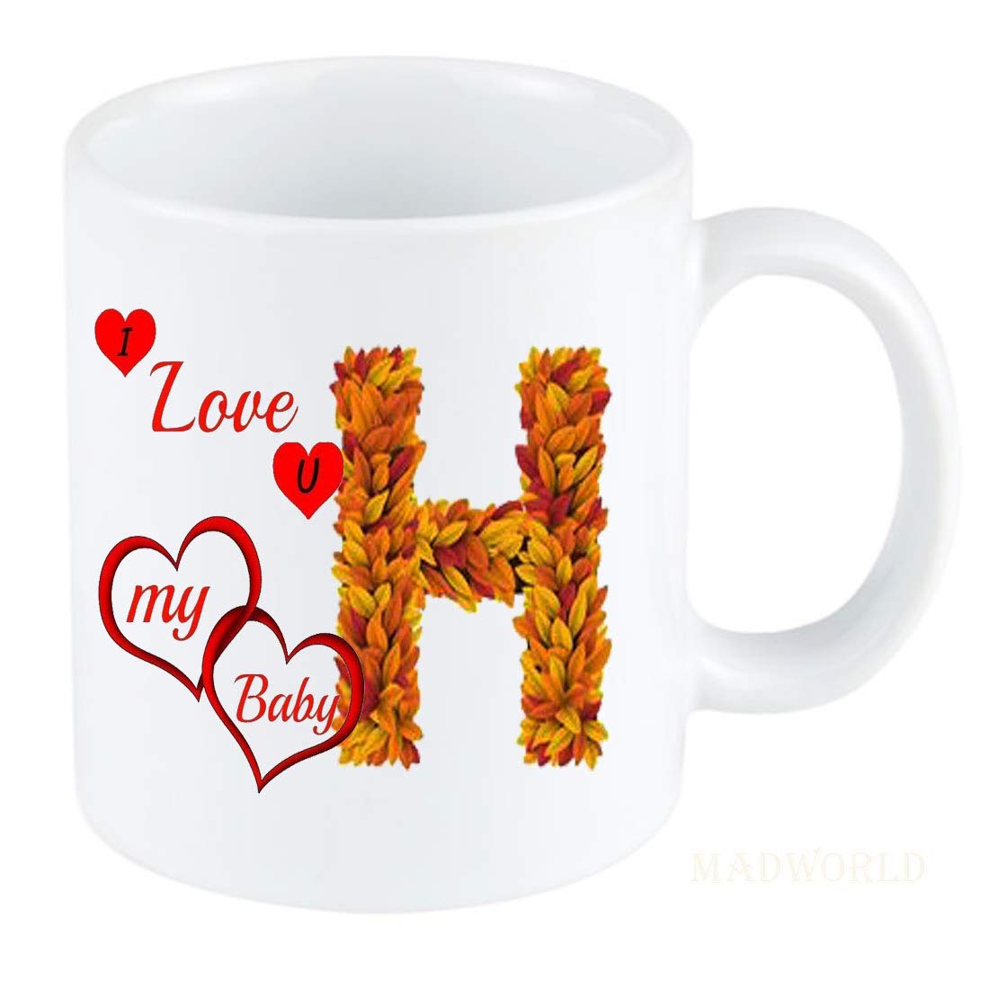 Buy I Love You H Alphabet Love Couple Pattern 161 Quotes Printed Ceramic  White Coffee Mug Best Gift Birthday Friends Girlfriend Online at Low Prices  in India - Amazon.in