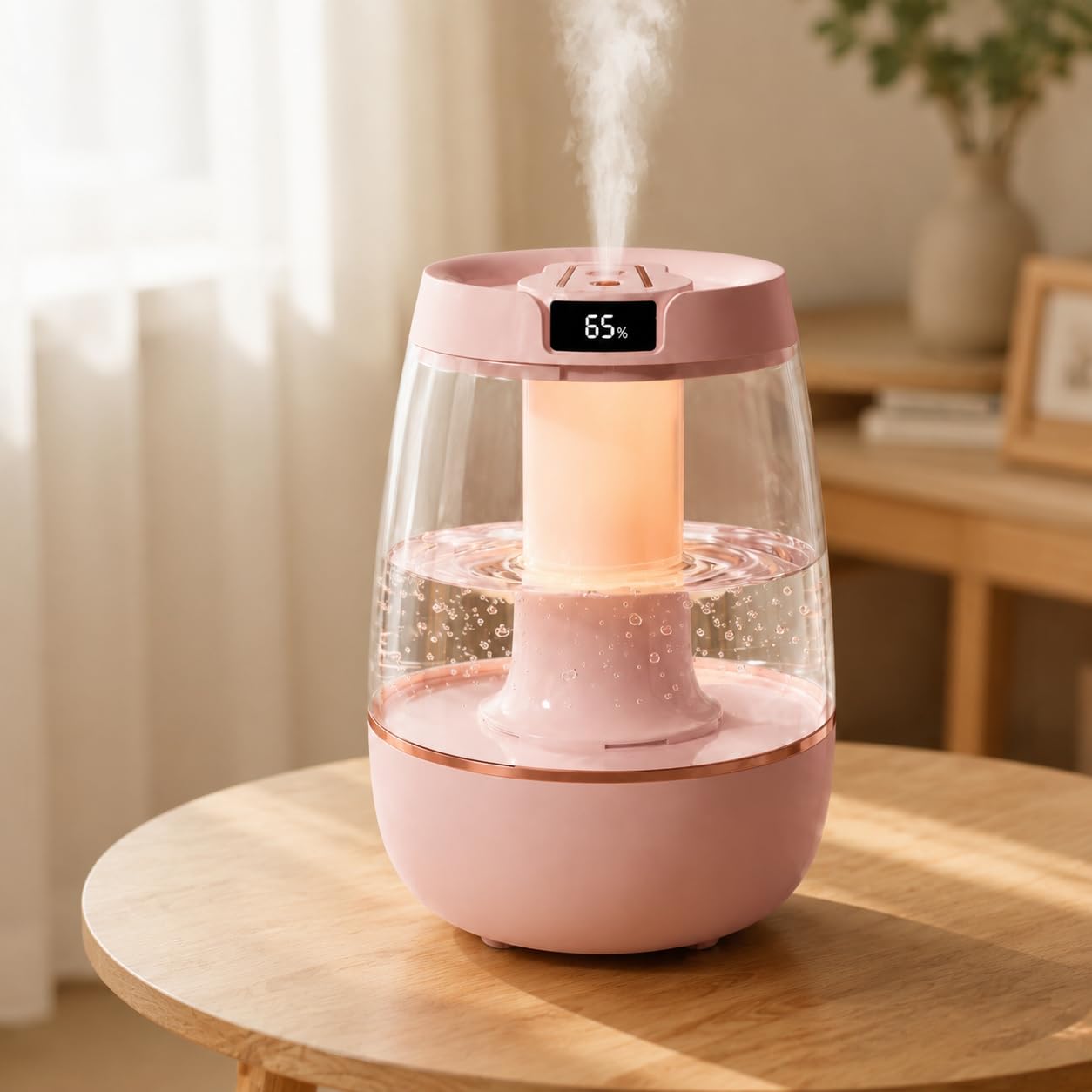 3L Humidifier for Bedroom - Smart Cool Mist Humidifier with Night Light, Ultra-Quiet Dual Spray Air Humidifier for Indoor Home/Bedroom/Office/Plants Room, 3 Mist Modes Mist Diffuser, 25 dB
