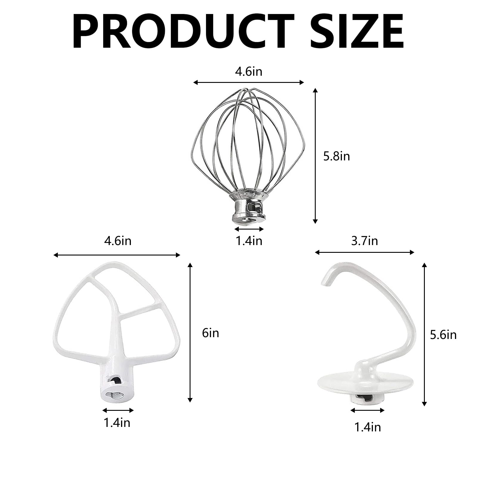 Juego de Accesorios para Máquina de Cocina, 3 Piezas Kitchen Accesorios Fabricados con Batidor K45WW Gancho para Masa K45DH Y Batidor Plano K45B para Preparar Una Variedad de Deliciosos Platos