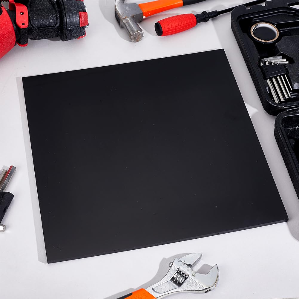 PH PandaHall 1pz 30x30cm Foglio di Plastica HDPE Nero Pannello di Plastica Spesso in Polipropilene per Uso Industriale Pesante Fai Da Te Artigianato, 6mm di Spessore