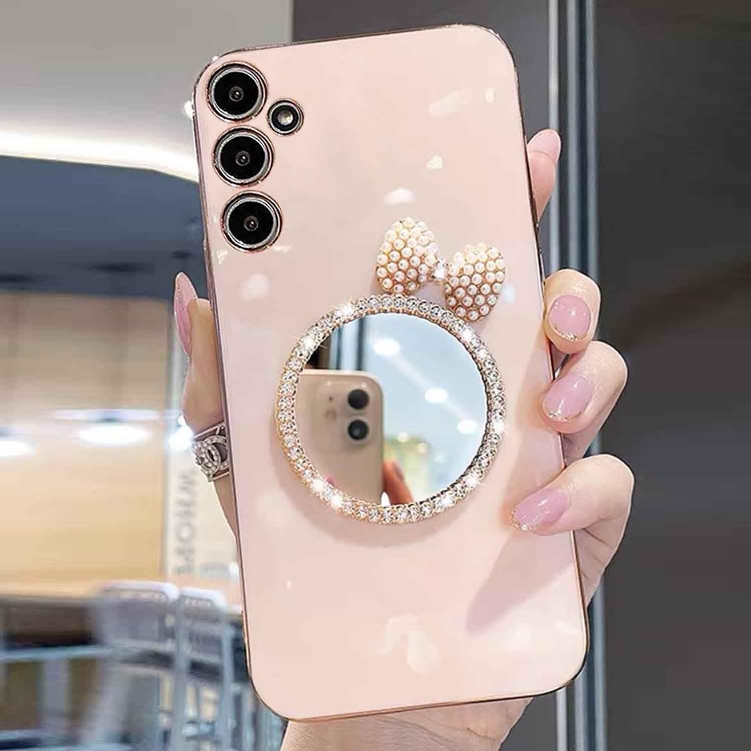 KC Back Cover for Samsung Galaxy A35 5G, Round Bow Mirror Electroplated Soft Silicone Camera Protection Case - Pink (B0D12J7NWQ) Amazon Price History, Amazon Price Tracker