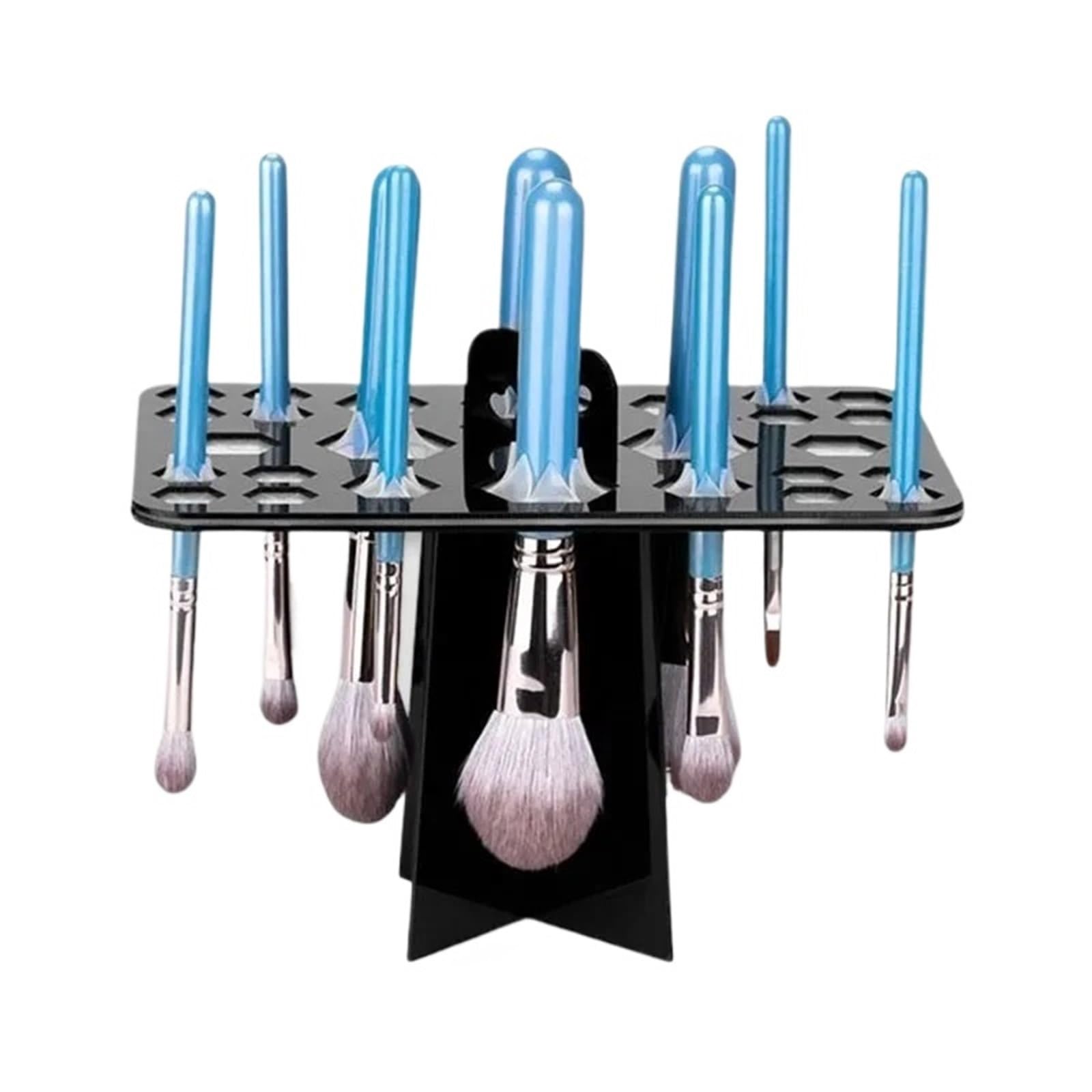 WLIHDB 2Pcs Makeup Brush Holder Cosmetic Organiser Storage Eyeshadow Powder Drying Rack Shelf Display Stand for Makeup Brushes