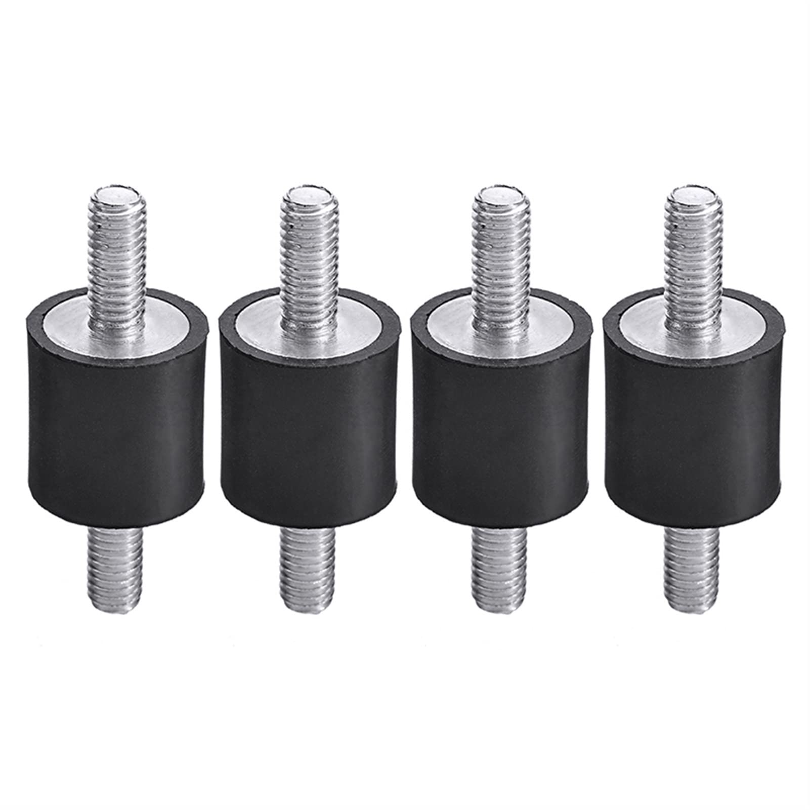 Rubber Studs Shock Isolator, Stud Bushing 4Pcs M5/M6/M8 Steel Mounts Anti Vibration Damper for Air Compressors Water Pump Welding Machine Threaded(20x20mm M6)