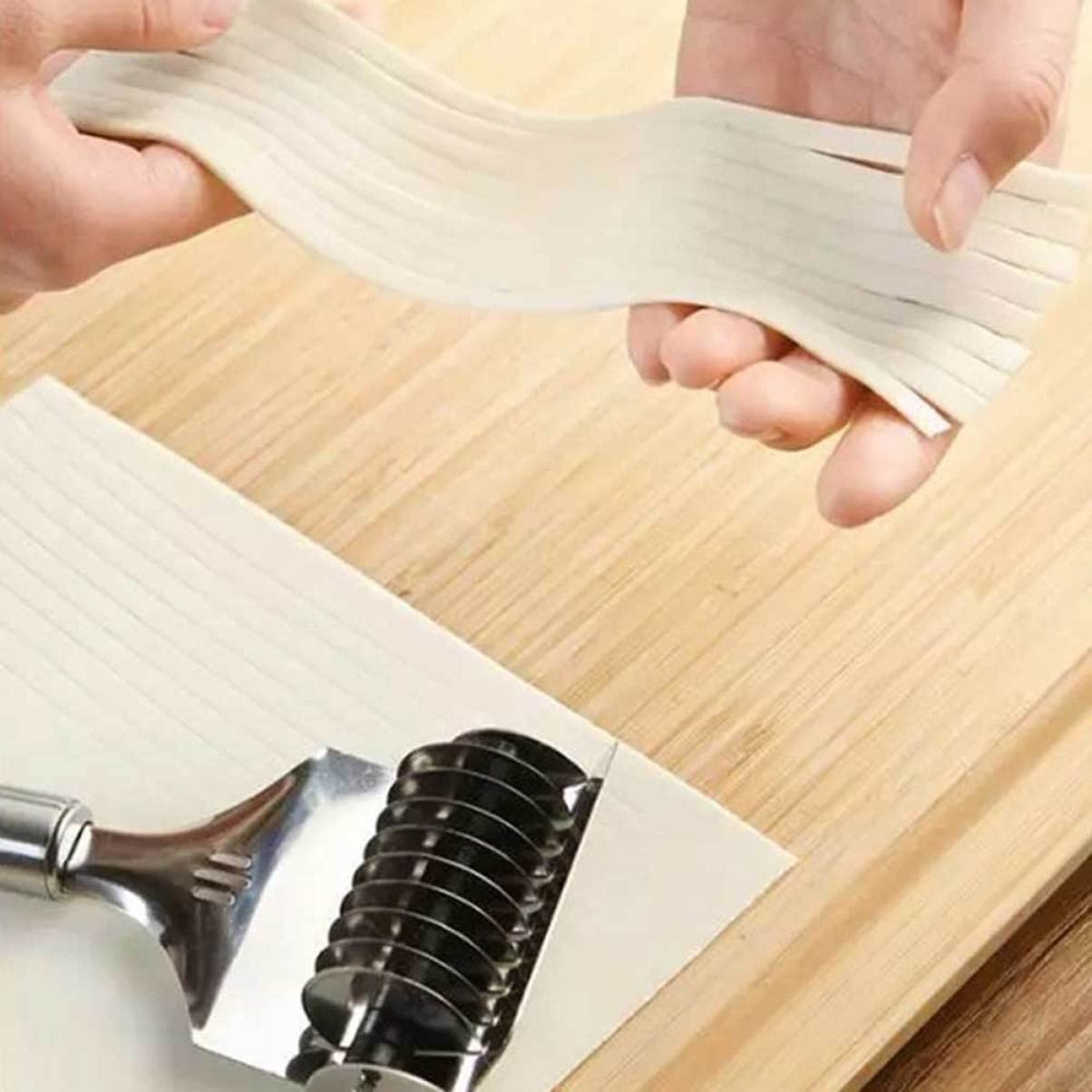 OKUMEYR Dough Press Stainless Steel Household Kitchen Gadgets Noodle Lattice Roller Easy to Use and Clean