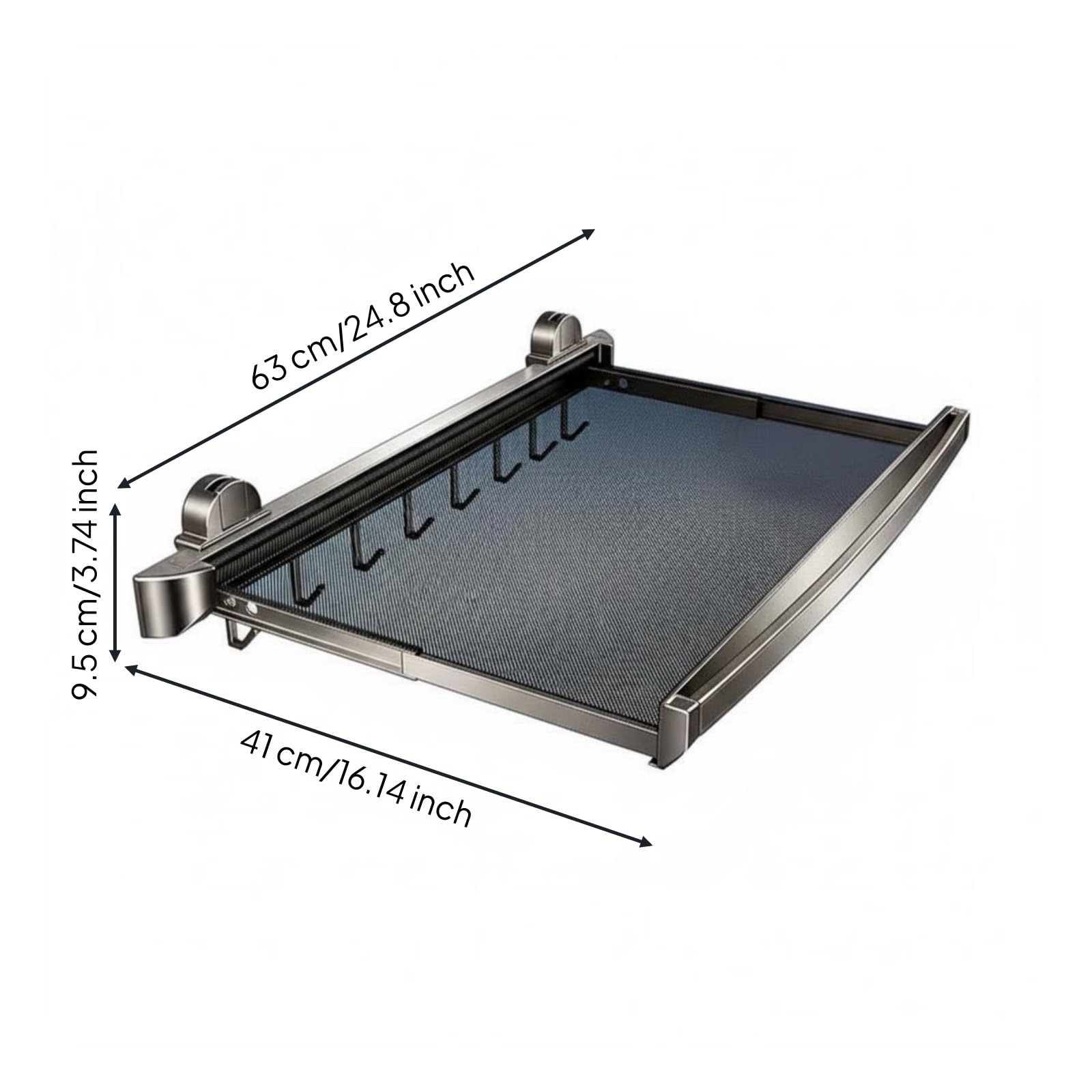 Sharplace Retractable Wäscheständer mit Faltbarer Konstruktion Belüftungsnetz Und Langlebigem Aluminium-TPE-Material für Haushalt Badezimmer Apartment, 63CM