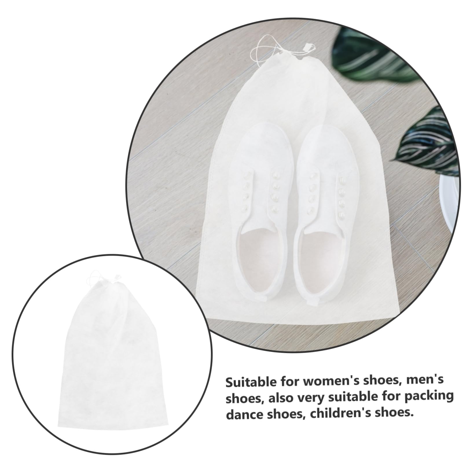 BESPORTBLE Borsa Portascarpe Coulisse Non Tessuto, Organizer per Riporre le Scarpe, Custodia per Scarpe da Viaggio, Set da 50 Pezzi 32x48 Cm, per Uso Domestico e Viaggi