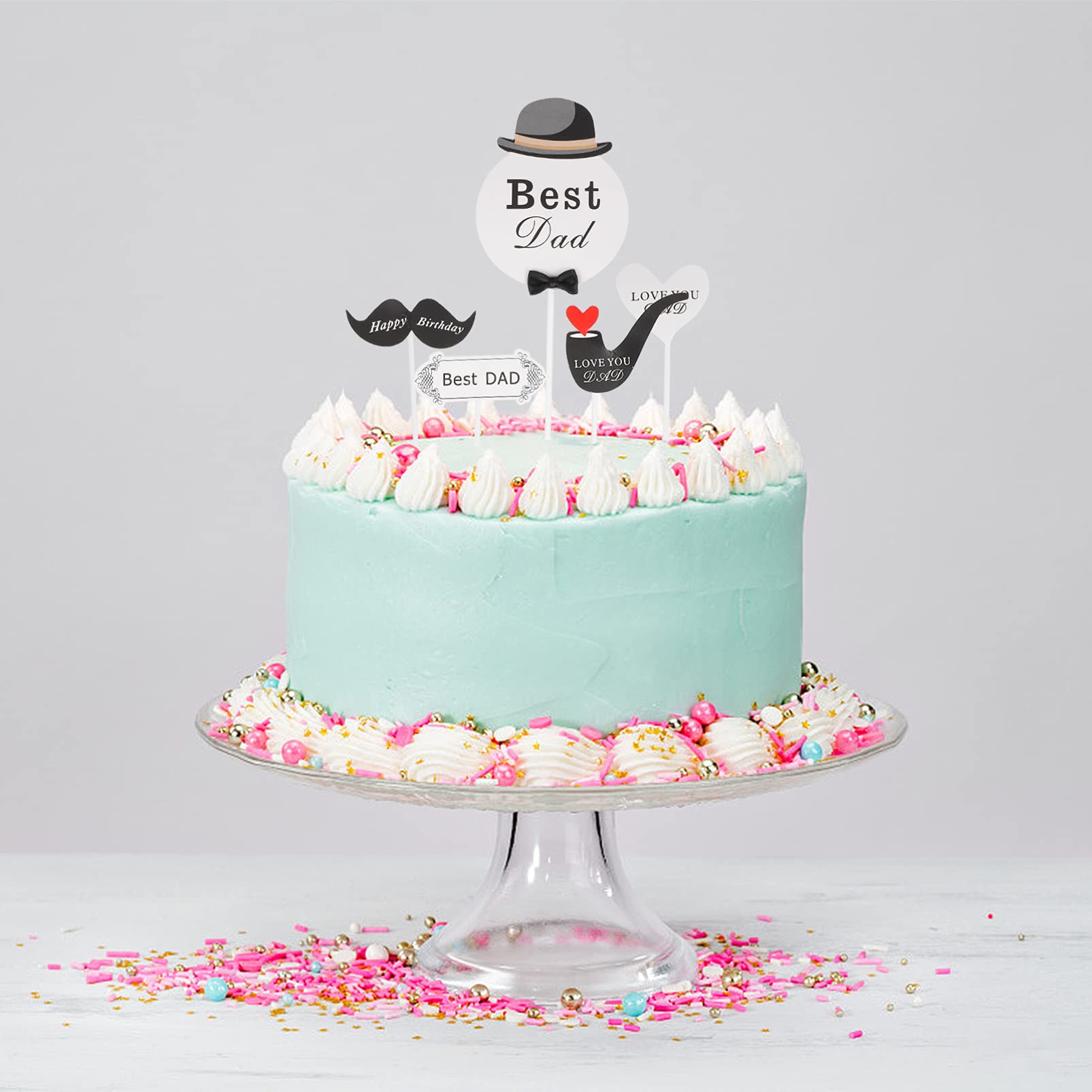 Set di decorazioni per torte con scritta Happy Birthday Daddy, decorazioni per torte di buon compleanno, per festa del papà, nonno, papà, migliore