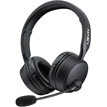 Bluetooth Headset with Microphone, 60 Hrs Bluetooth Headphones with Mic, Wireless Headset with Mic for Work/Meetings/Office/iPhone/Phone Calls/Call Center/Computer/PC/Teams/Zoom/Podcast/Skype/WebEx