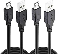Vista 1 de Xahpower 2 Pack 10Ft Controller Charging Cable for PS4, Play and Charge Micro USB Charger High Speed Data Sync Cord for Playstation4 PS4 SlimPro