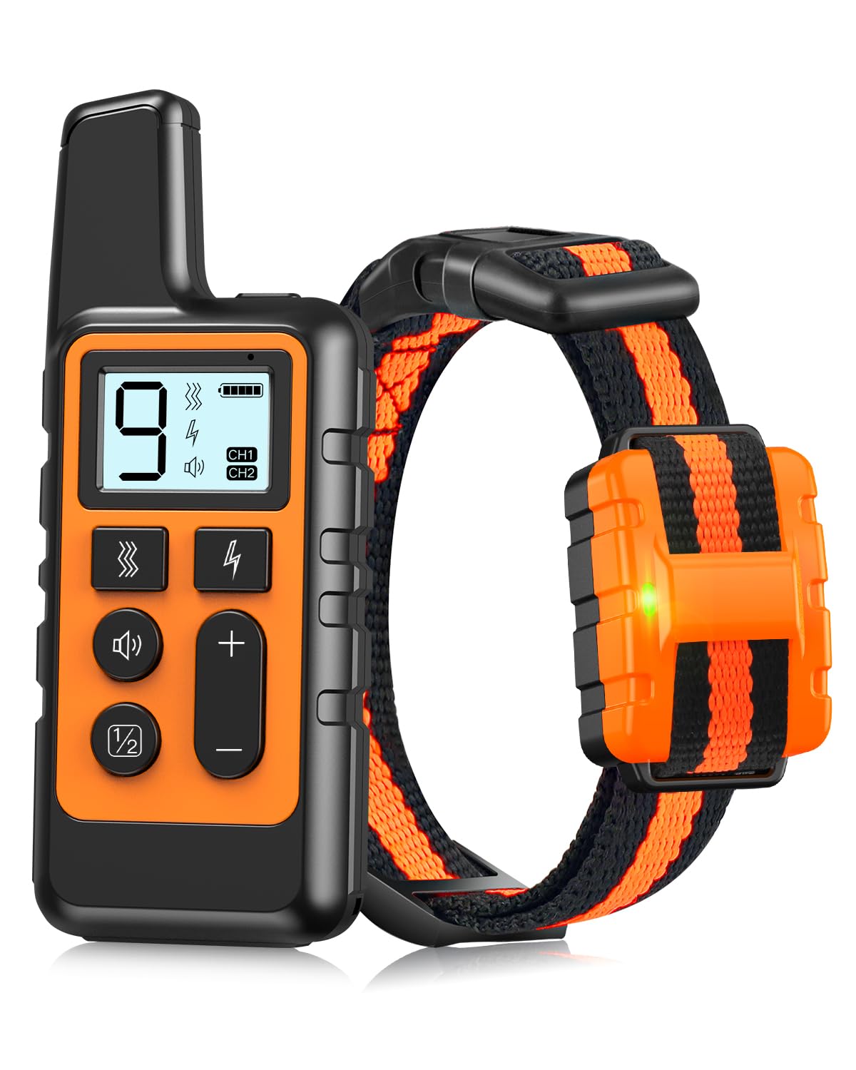 HKZOOI Upgraded Dog Training Collar, IPX7 Waterproof Shock Collar with Remote, 3 Training Modes, Beep, Vibration and Shock, Rechargeable Electric Dog Shock Collar for Large Medium Small Dogs