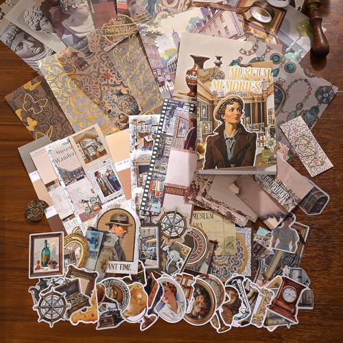 Image of GDNK Scrape Book Kit Scrapbooking Kit Vintage Journal Scrapbook Pack DIY Paper Stickers, Craft Kits Notebook, Collage Album Aesthetic Sticker Journaling Scrapbook Photo Album (See You Coffee)
