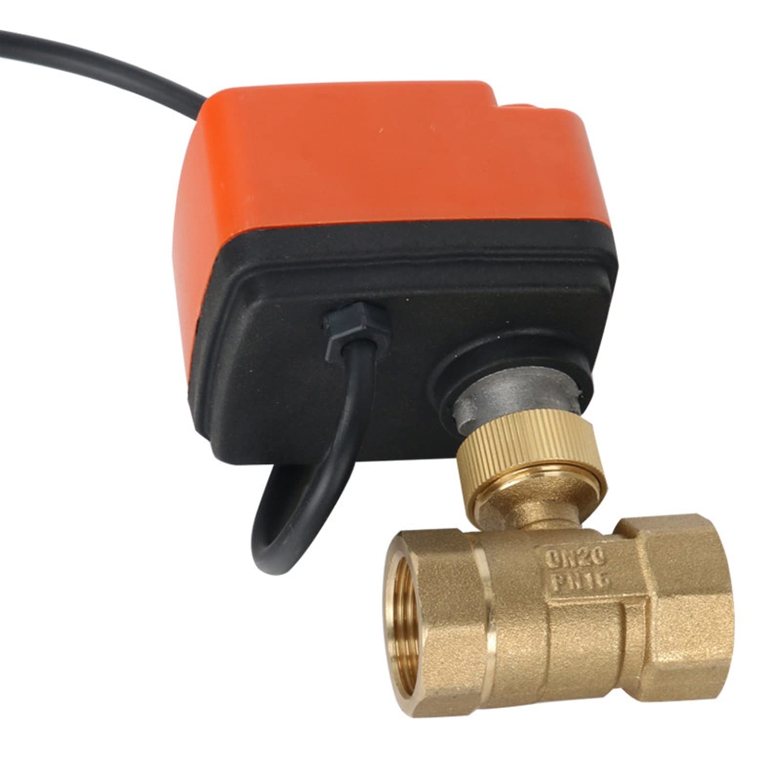 Válvula de bola, válvula de bola motorizada de latón de 1/2 pulgada, válvula de bola eléctrica de control de 3 cables y 2 vías con interruptor manual, 1 pieza (tamaño BSP, color: 24 VDC) ( Color : 24v