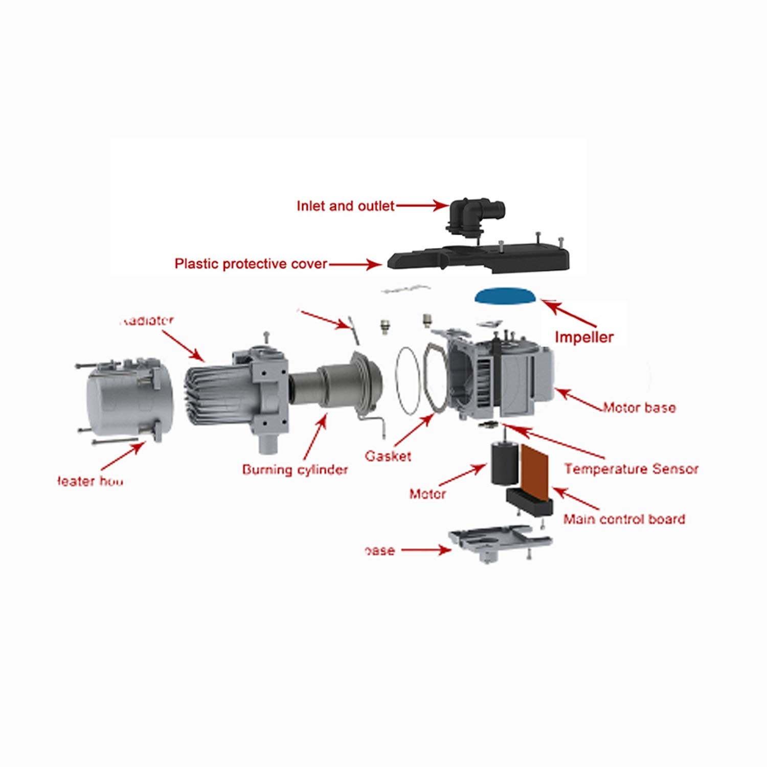 Calentador de agua de gasolina de 5 kW, 12 V, para coche, Caranvan