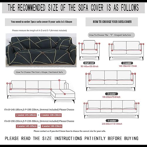 Miniatura 3 de GWTYR Fundas para sofá de 2341 plaza, en forma de L, protectores de muebles de gatos, funda protectora elástica estampada para sofá de sala de estar