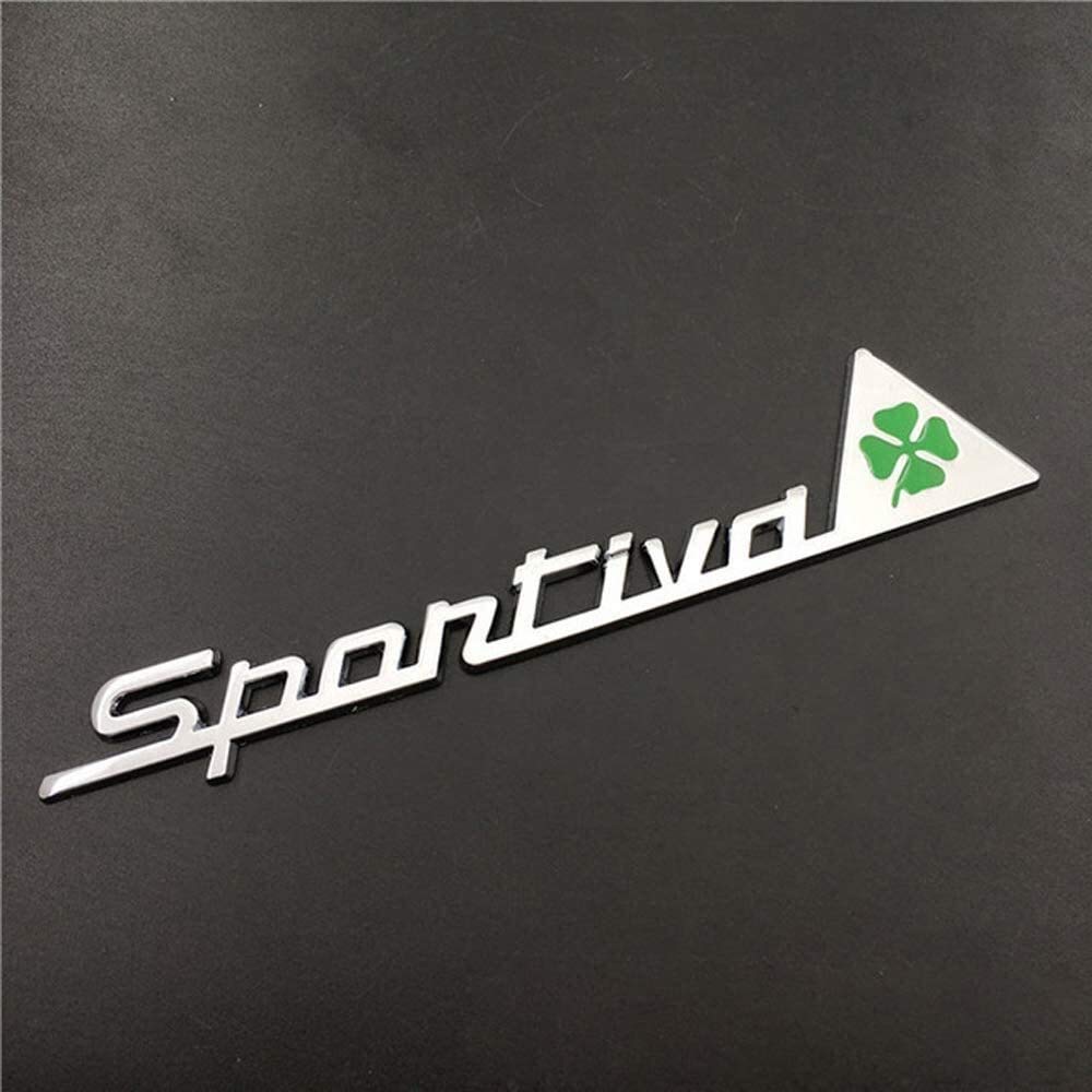 Car decoration badge for Car Front 3D Grill Emblem, Auto Refitting Logo Grille Bumper Stickers, for Alfa Romeo Giulia Giulietta Mito 147 154 155 156 164 159 GT Stelvio, Badge Styling,Colour:Black Car