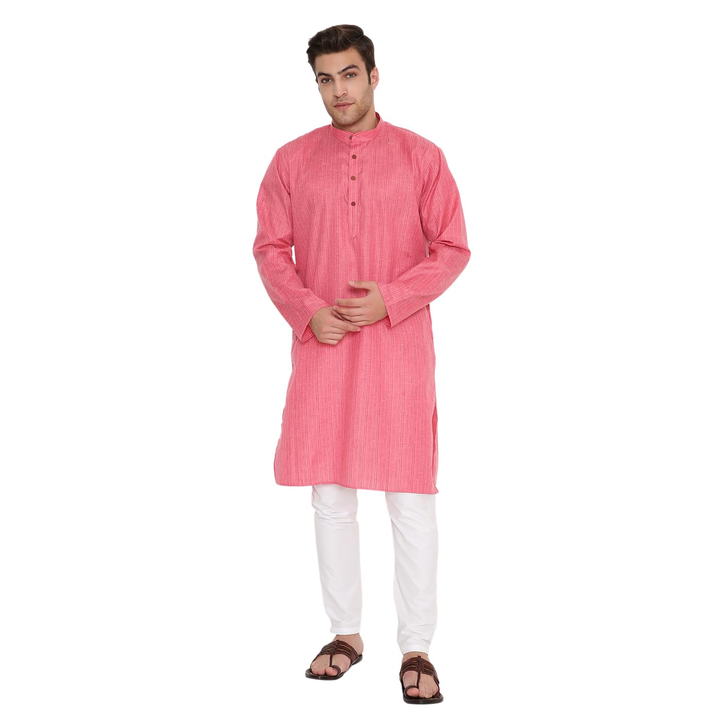 maharaja Men’s Kurta Pyjama Set – Poly Viscose, Regular Fit, Striped Design – Indian Outfit for Men – 3 Bold Colours – Sizes 36 to 46 – Made in India-picture-26