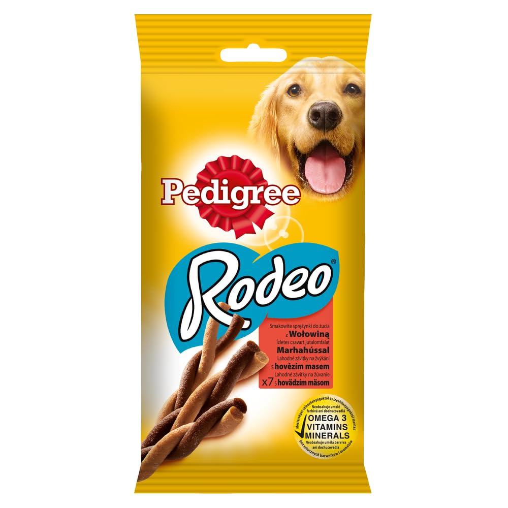 MARS KARMA Pedigree Rodeo uzupełniająca smakowite sprężynki do żucia z wołowiną 122 g (7 sztuk)