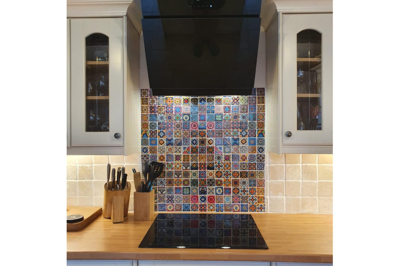 Cerames Baldosas cerámicas mexicanas Vivo - 60 azulejos decorativos de mosaico mexicano para baño, cocina, ducha, escaleras, pared posterior de cocina, azulejos de mosaico de cerámica 5 x 5 cm