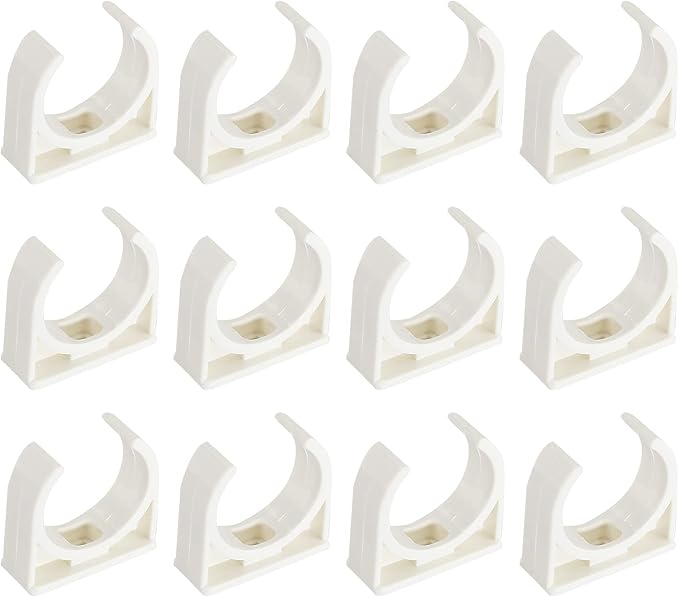 Kyuionty 12 Pcs PVC Water Pipe Clamps, 25mm/1Inch ID Pipe Clamps Clips
