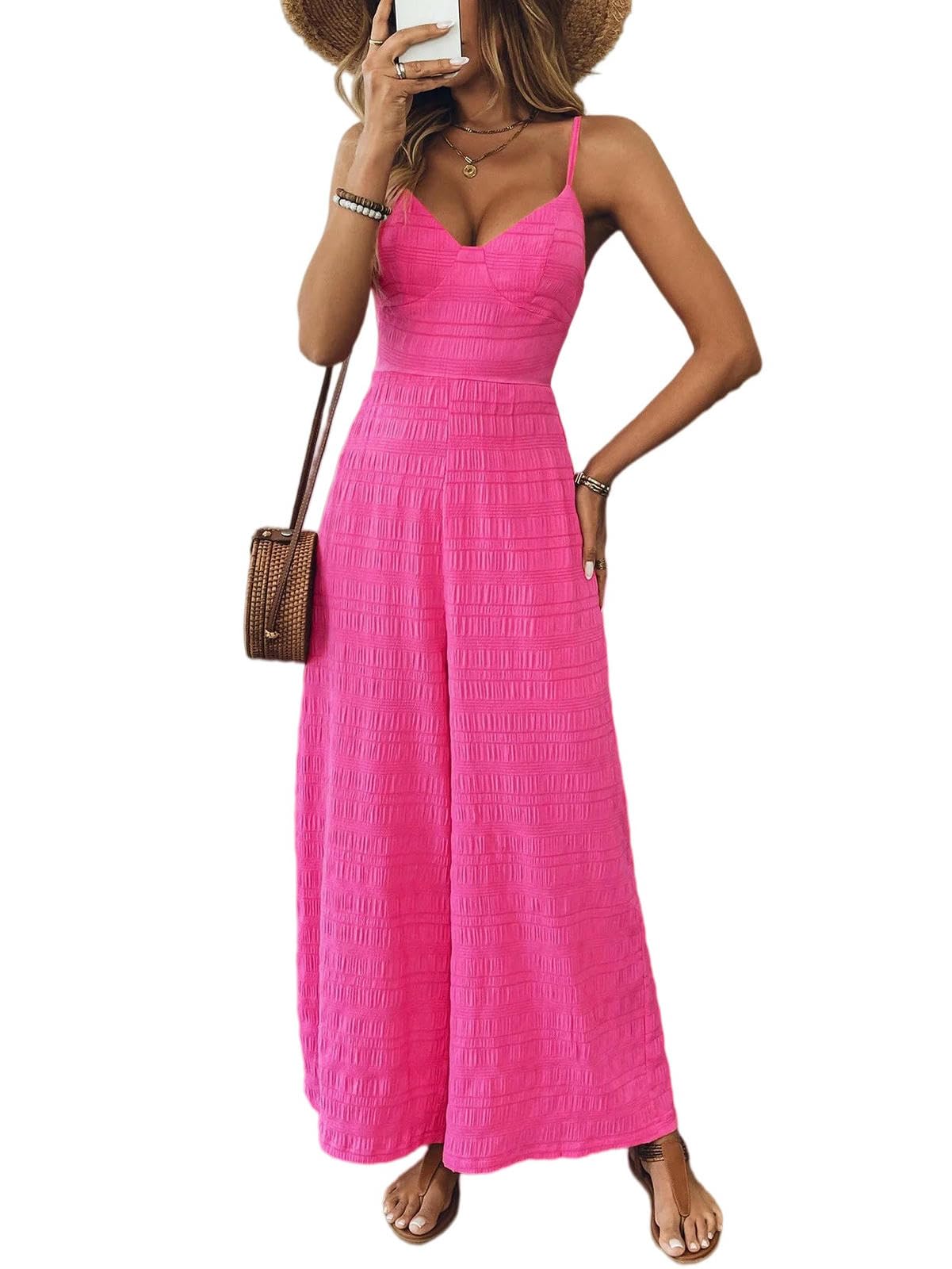 Mono De Verano Mono De Verano Informal Sin Espalda para Mujer, Ideal para Vacaciones.