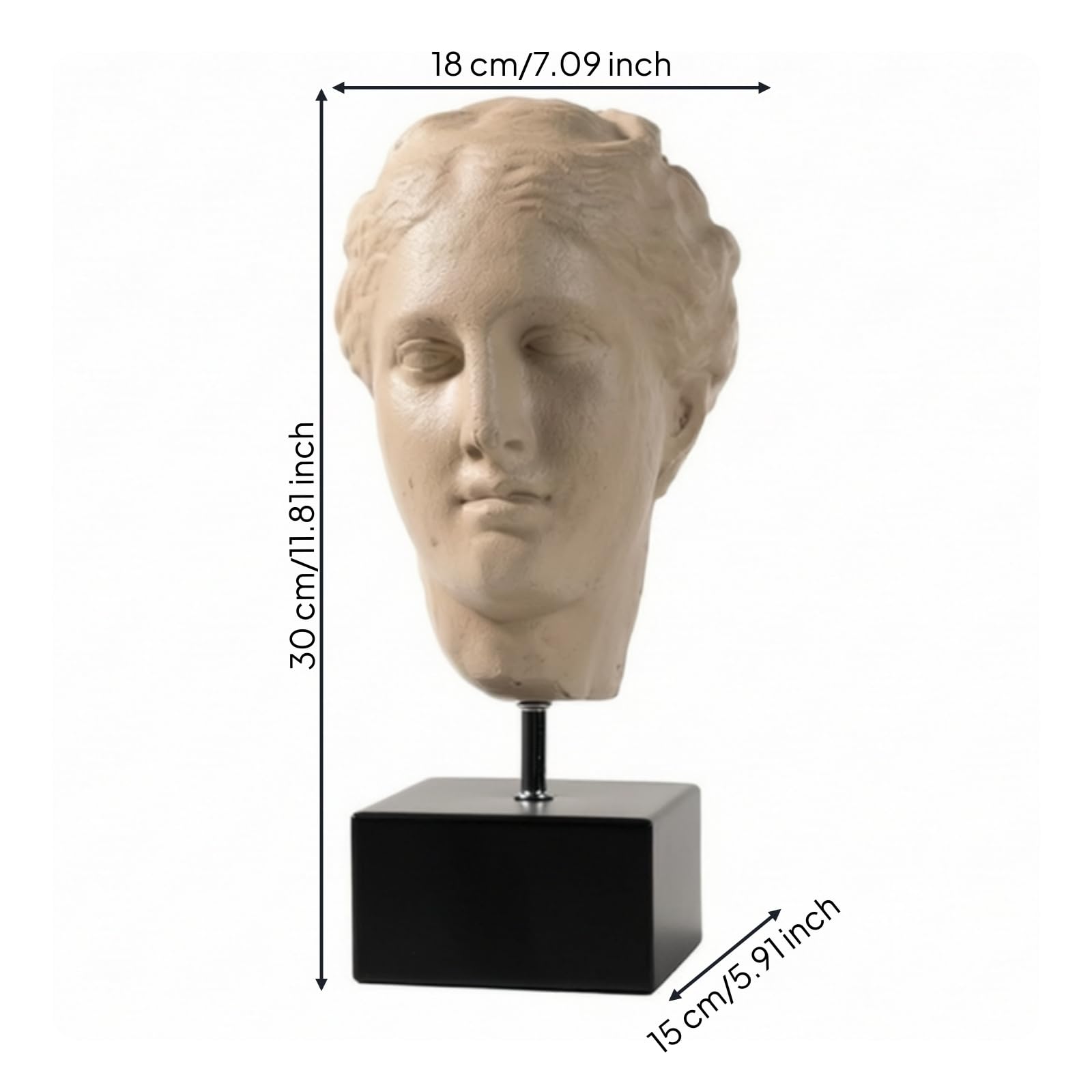 Busto Resina Resistente Al sgaste Escultura con Base Figura corativa para Salón, Recibidor