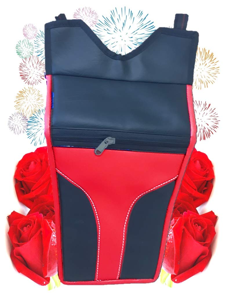 Stylish Tank Pouch - Red with Black Tank Cover for - Bajaj Vikrant All Model-image-2