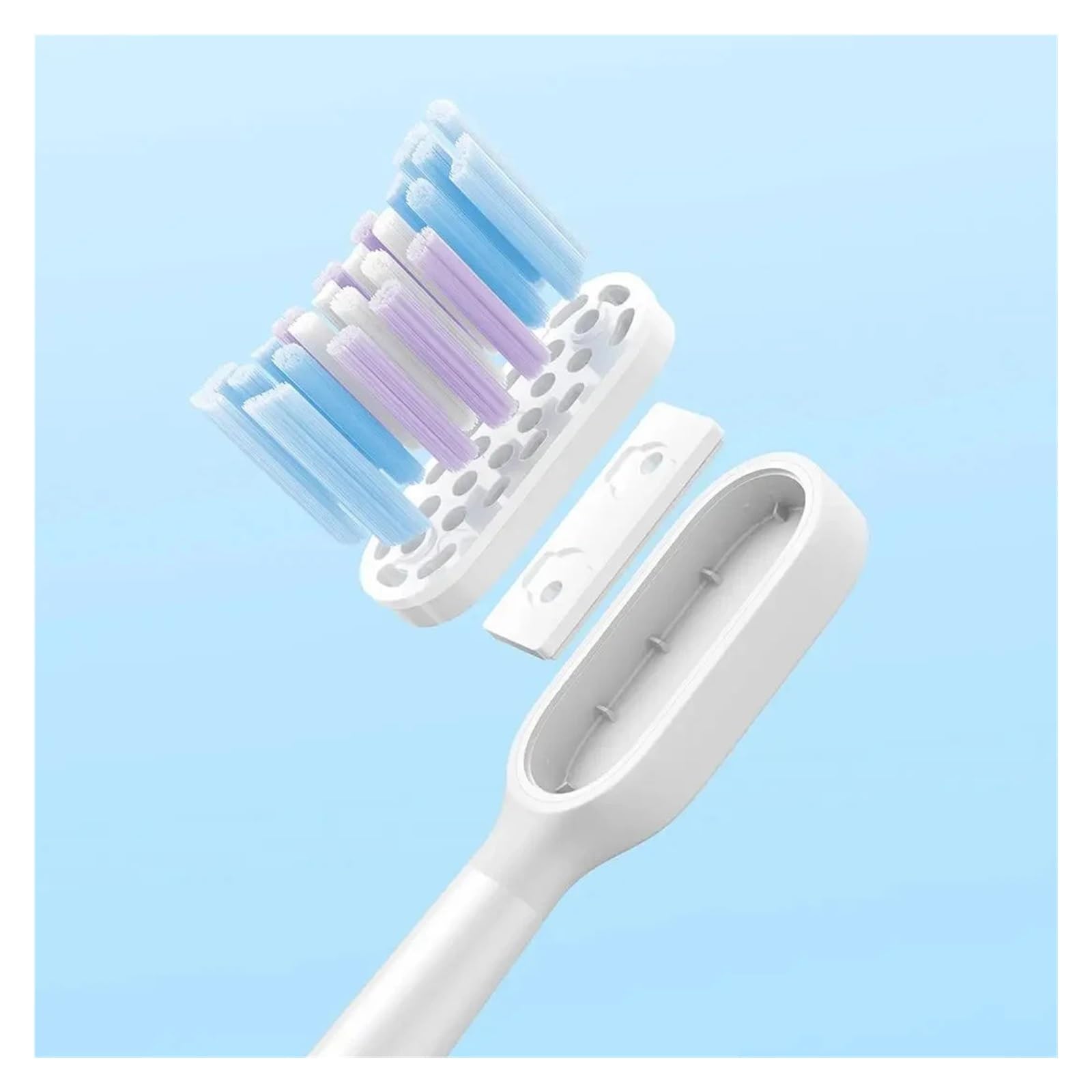 Compatibilidad de 2/4 Uds for cabezal cepillo dientes eléctrico Mijia T501/T501C, reemplazo completo cabezales(2pcs black)