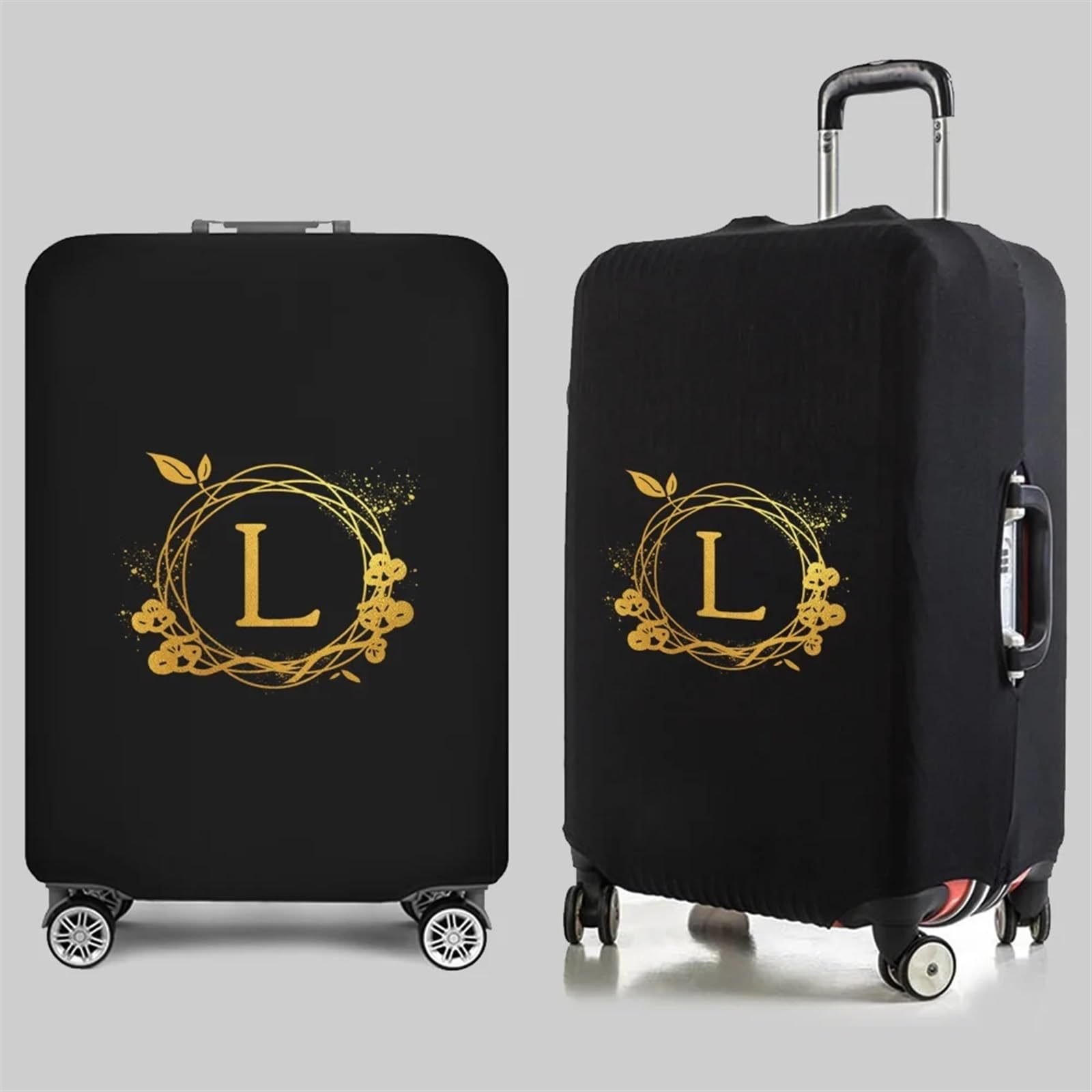 Kofferabdeckungen Elastische Gepäckschutzhülle, Buchstaben-Kranz-Serie, Reisezubehör, Trolley-Reisetasche, Schutzhülle for 45,7–81,3 cm große Koffer(8wreath I,M)
