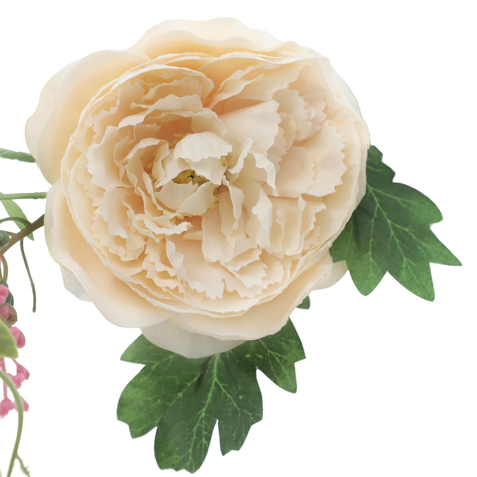 Blumengirlande Dekorative Kunstblumen Kunstblumengirlande Künstlich Rose Wohnraumdekoration 6 Stück,1.8m für Tür, Hochzeit, Party, Wand - Champagner, Grün
