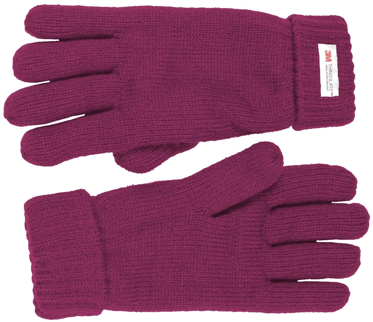 SSP Hats Ladies Knitted Gloves with Authentic Thinsulate™ Lining - Raspberry, One Size