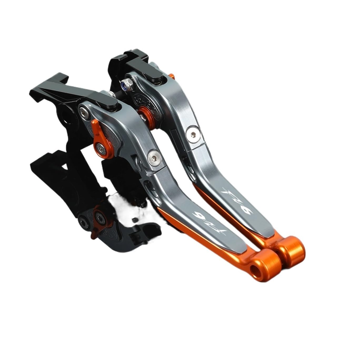 Zdgxfhsrh Gray-Orange Motorcycle Brake Clutch Levers For Ya&Maha Fz6 Fz-6 2004-2010 Fz 6 Motorcycle Bre Lever Clutch Set Adjustable Folding Handle Guard Levers(Gray-Orange)
